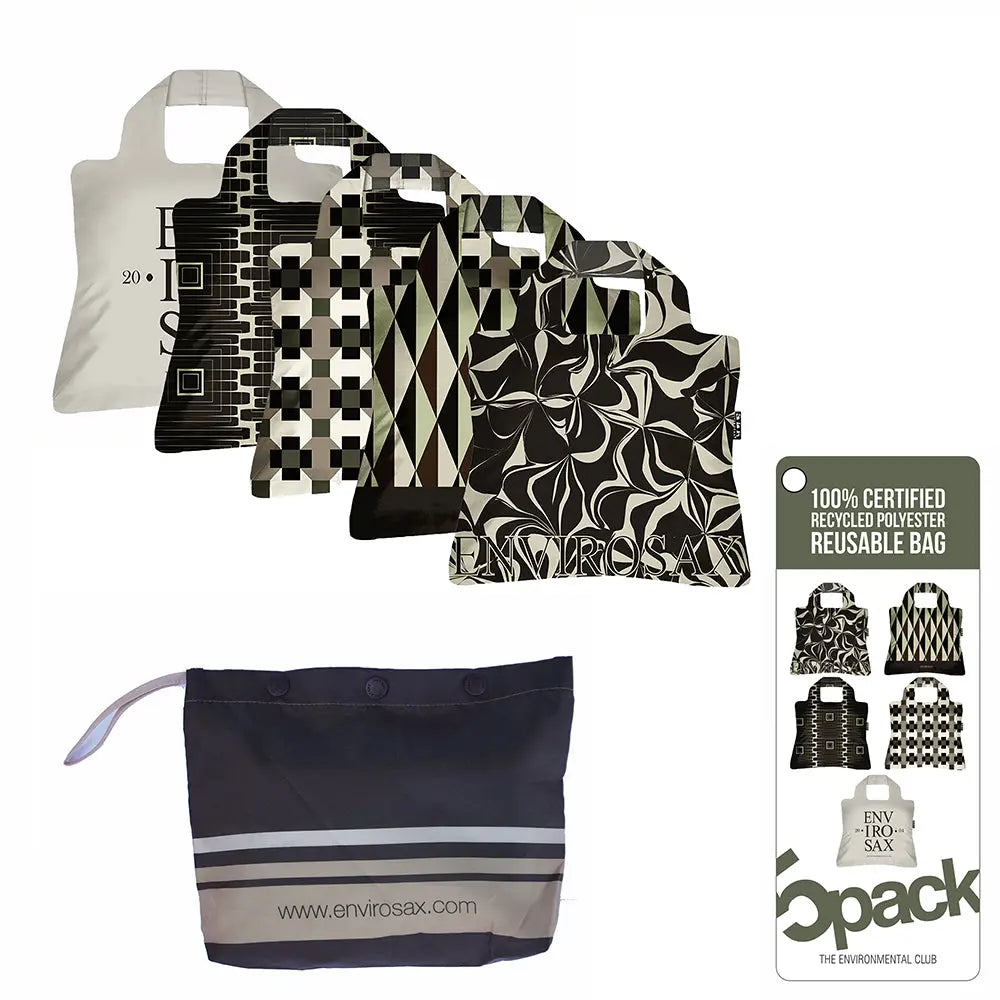 Envirosax Botanica lot de 5 sacs courses pliables
