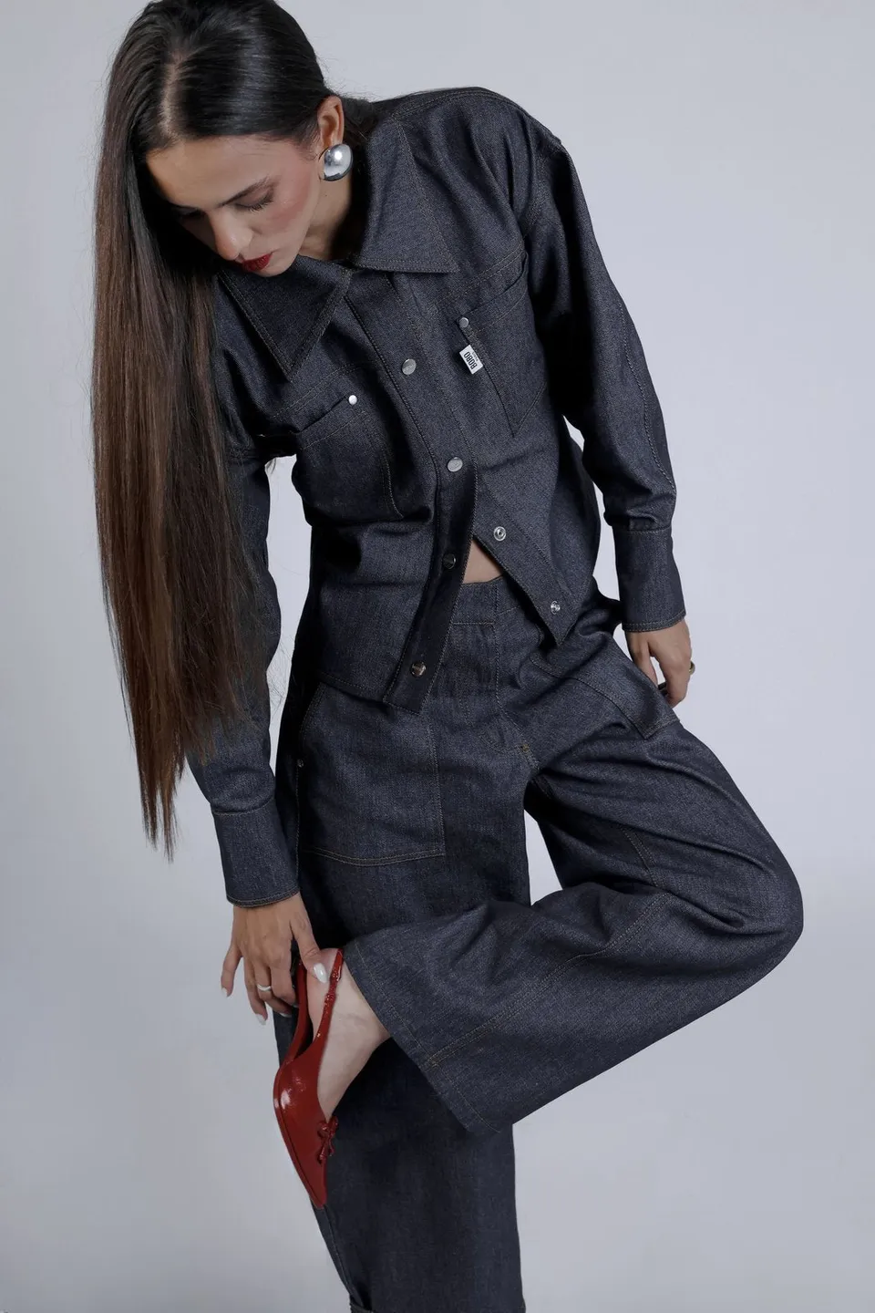 Bobo Paris Léon veste jean cintrée bleue M