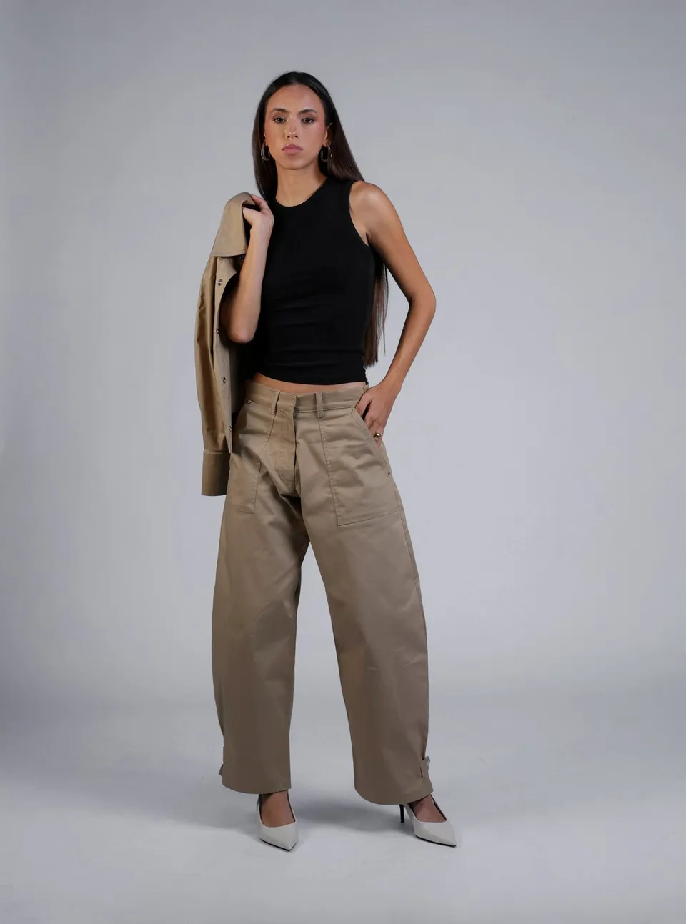 BOBO PARIS Léon pantalon ballon beige coton