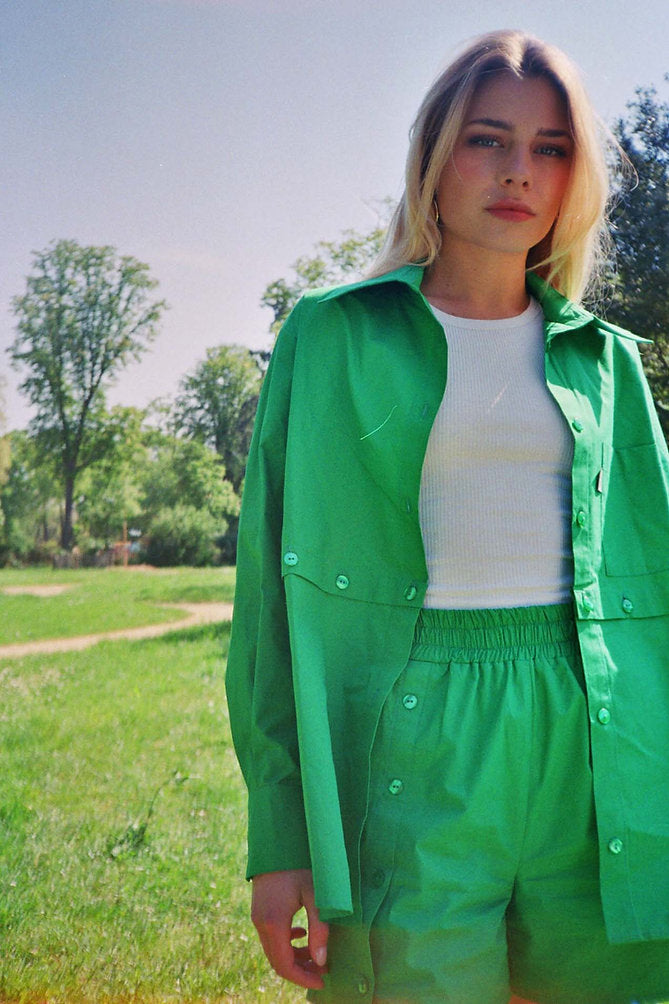 Bobo Paris Les Bas short Chiara vert coton taille S