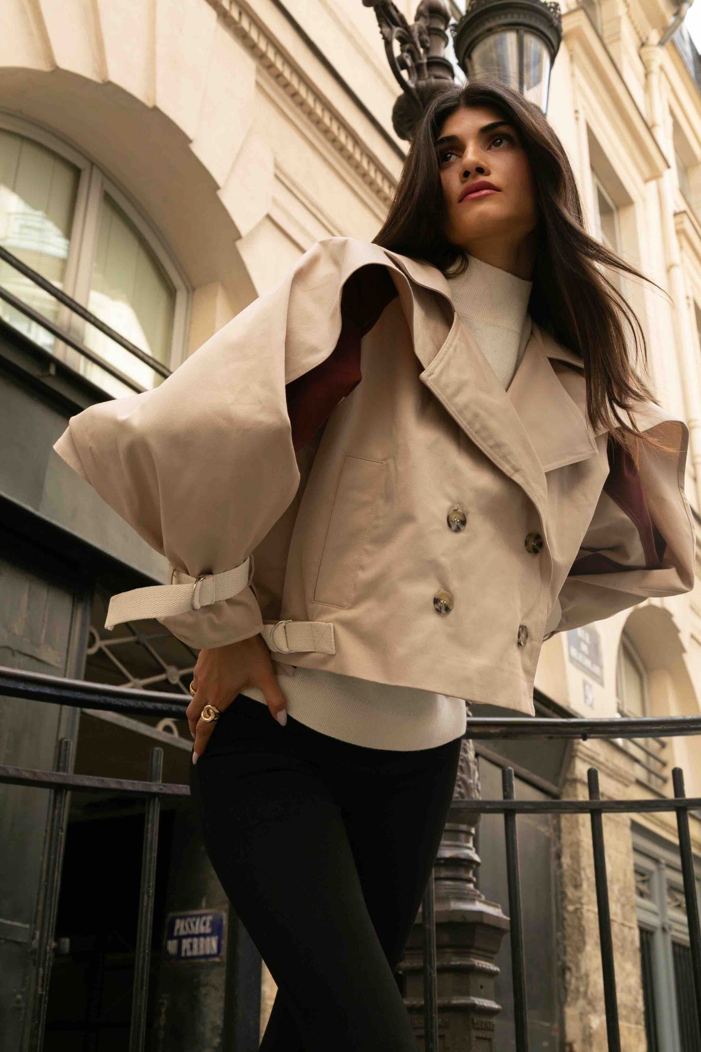 BOBO PARIS Anita trench court beige coton croisé