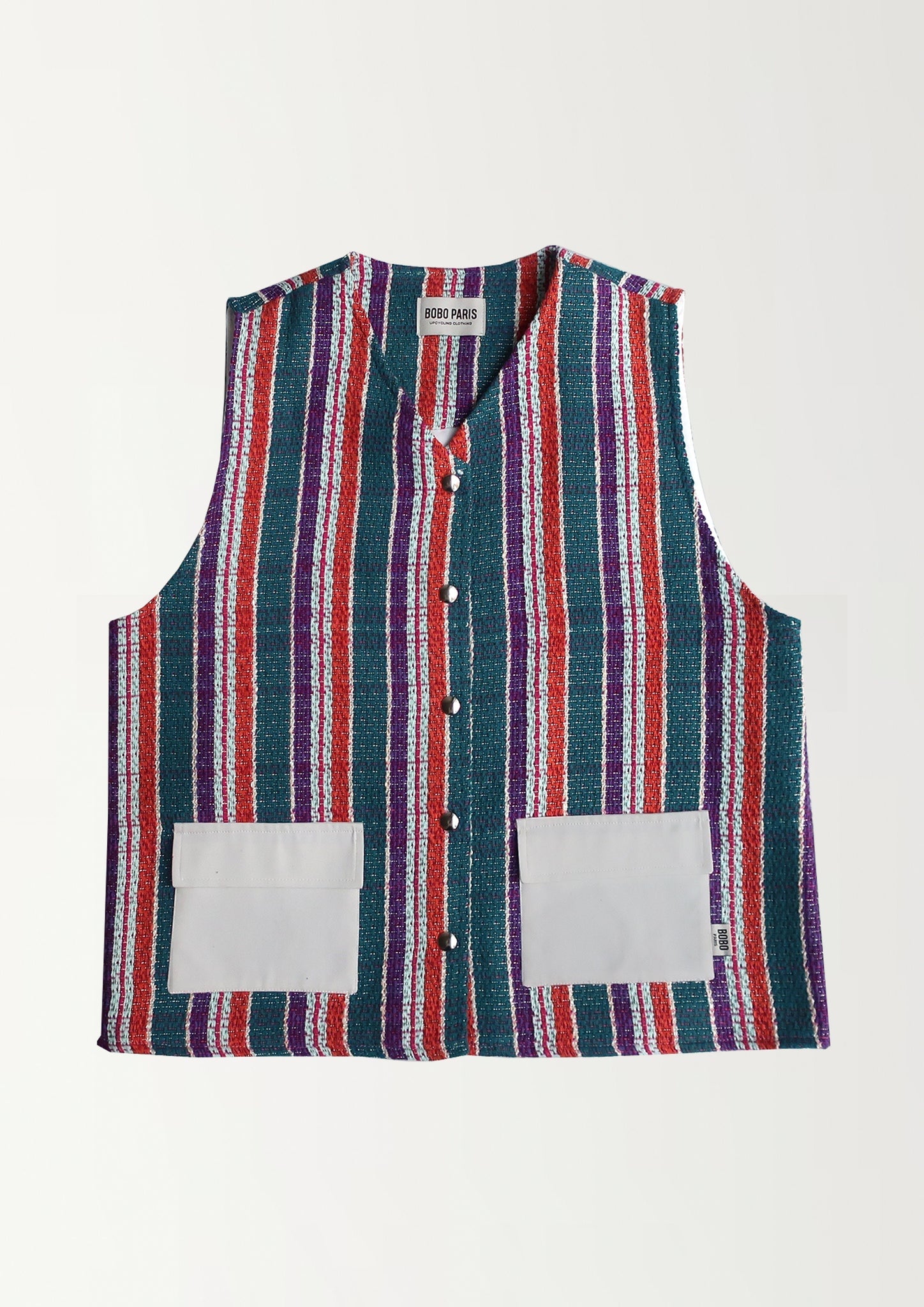 BOBO PARIS Oliver gilet tweed long coton unisexe