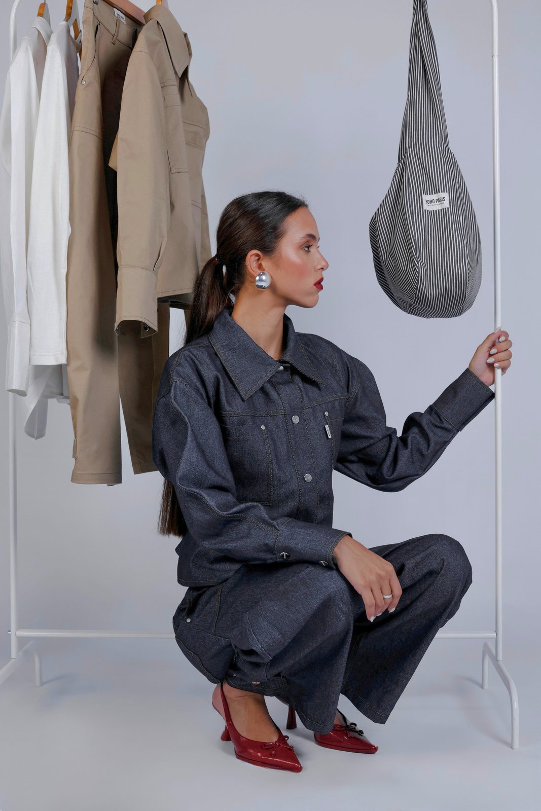 Bobo Paris Léon veste jean cintrée bleue M