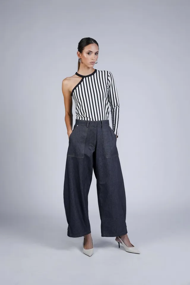 BOBO PARIS Léon Jean Ballon Pantalon Bleu 100% coton