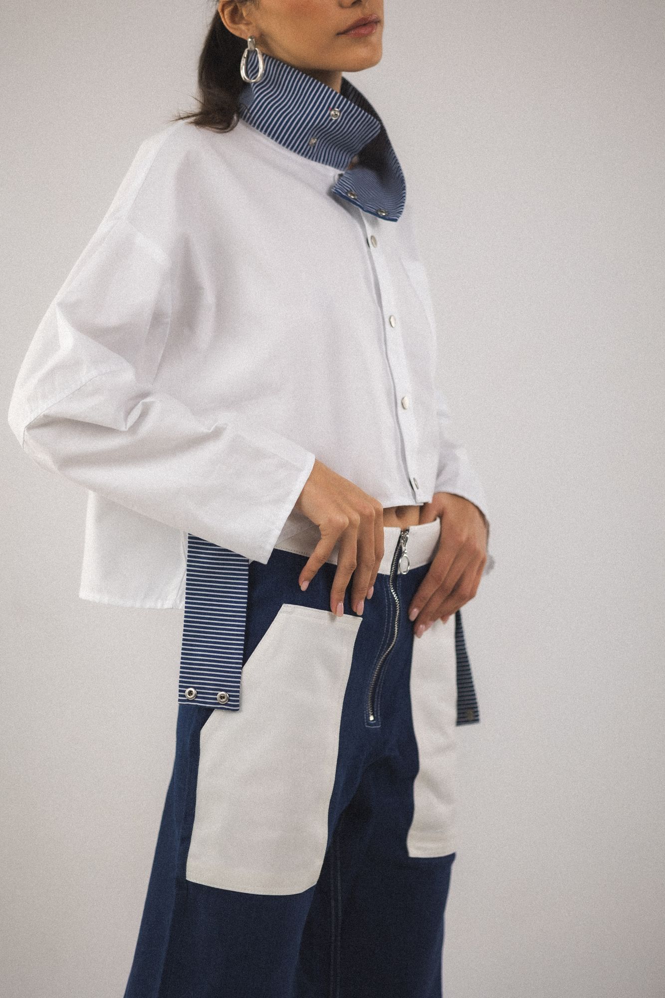 BOBO PARIS Aya chemise col montant blanc coton