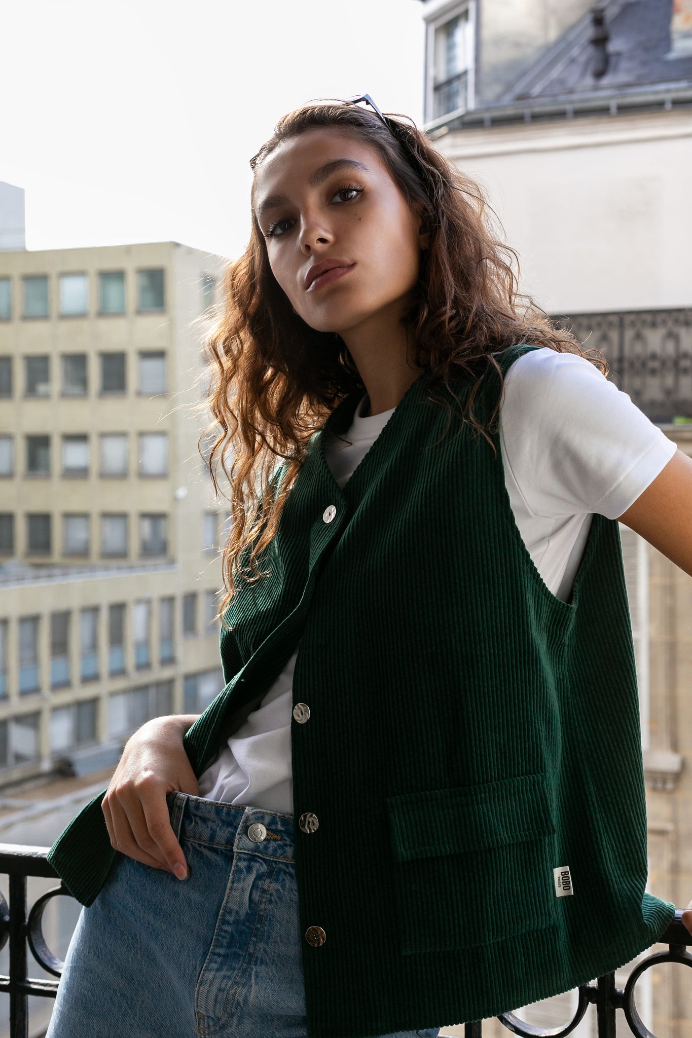 BOBO PARIS Bobby gilet velours côtelé coton upcyclé