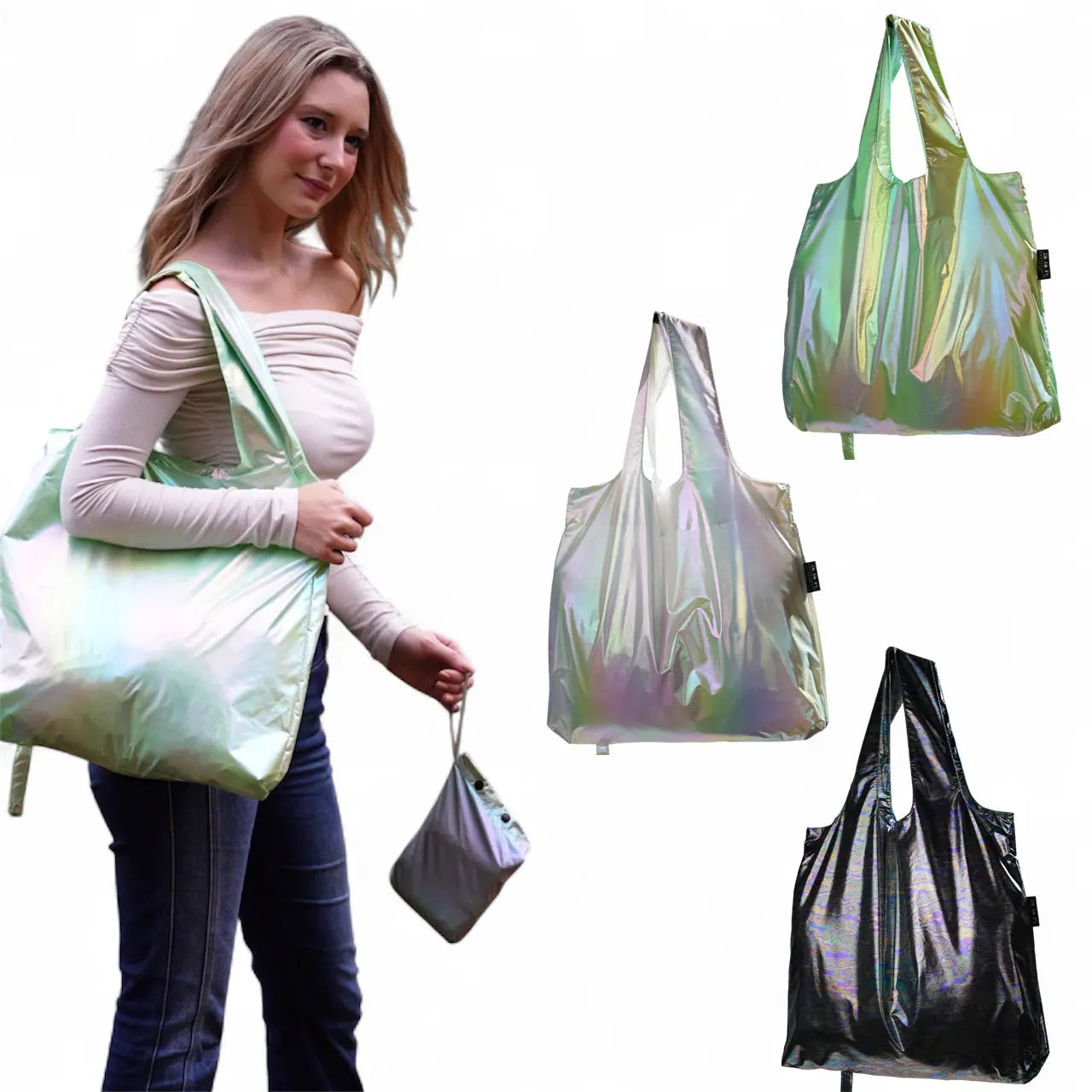 Envirosax Silver Space lot 3 sacs réutilisables pochettes