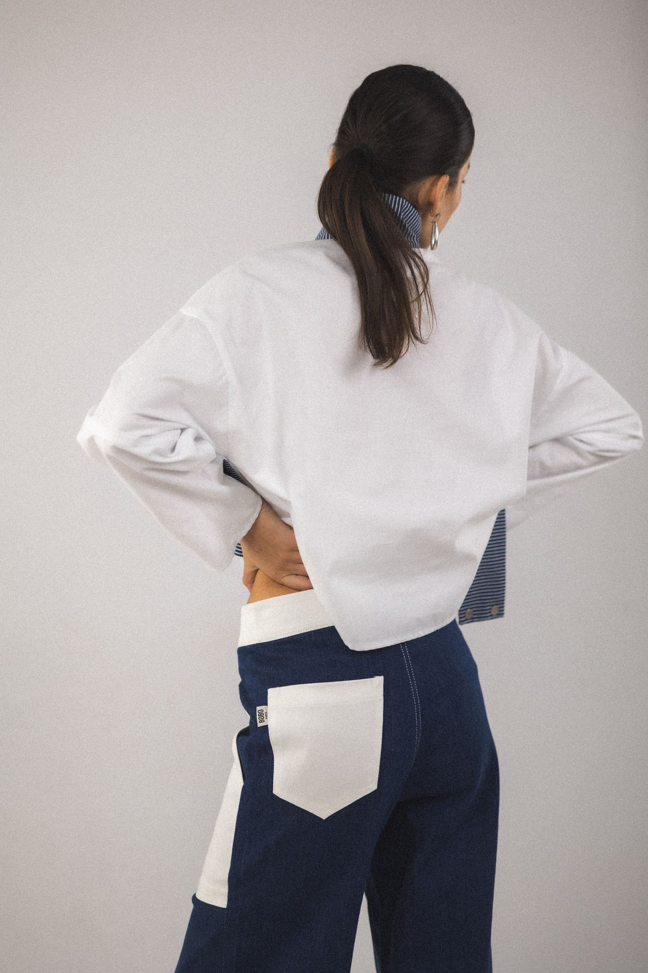 BOBO PARIS Aya chemise col montant blanc coton