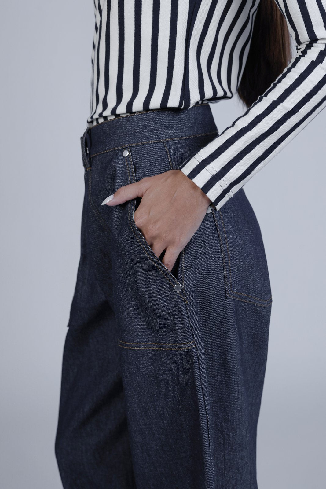 BOBO PARIS Léon Jean Ballon Pantalon Bleu 100% coton