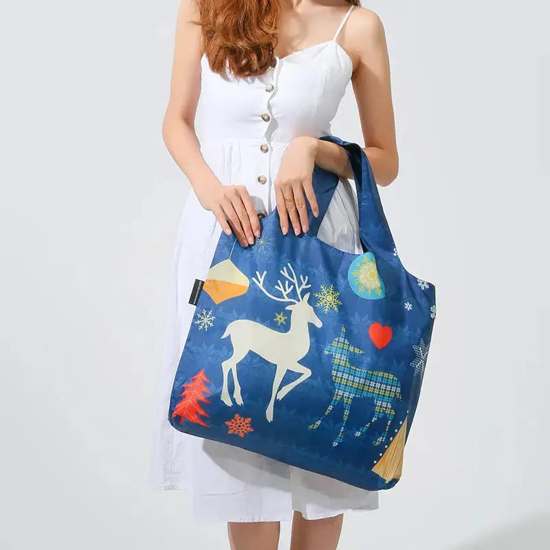 Envirosax Cerfs de Noël sac courses cadeau polyester