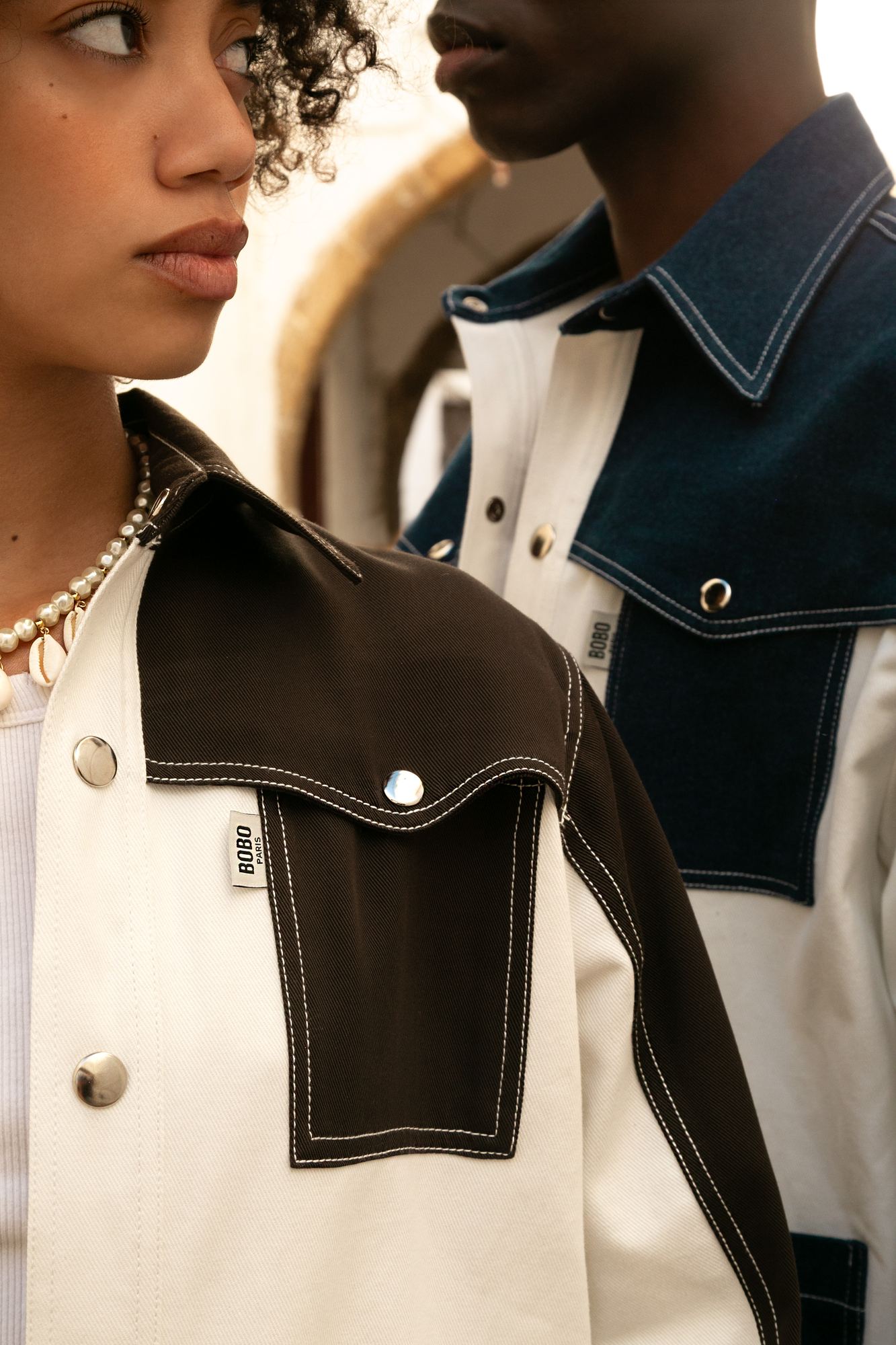 BOBO PARIS Gauthier veste en jean marron coton unisexe