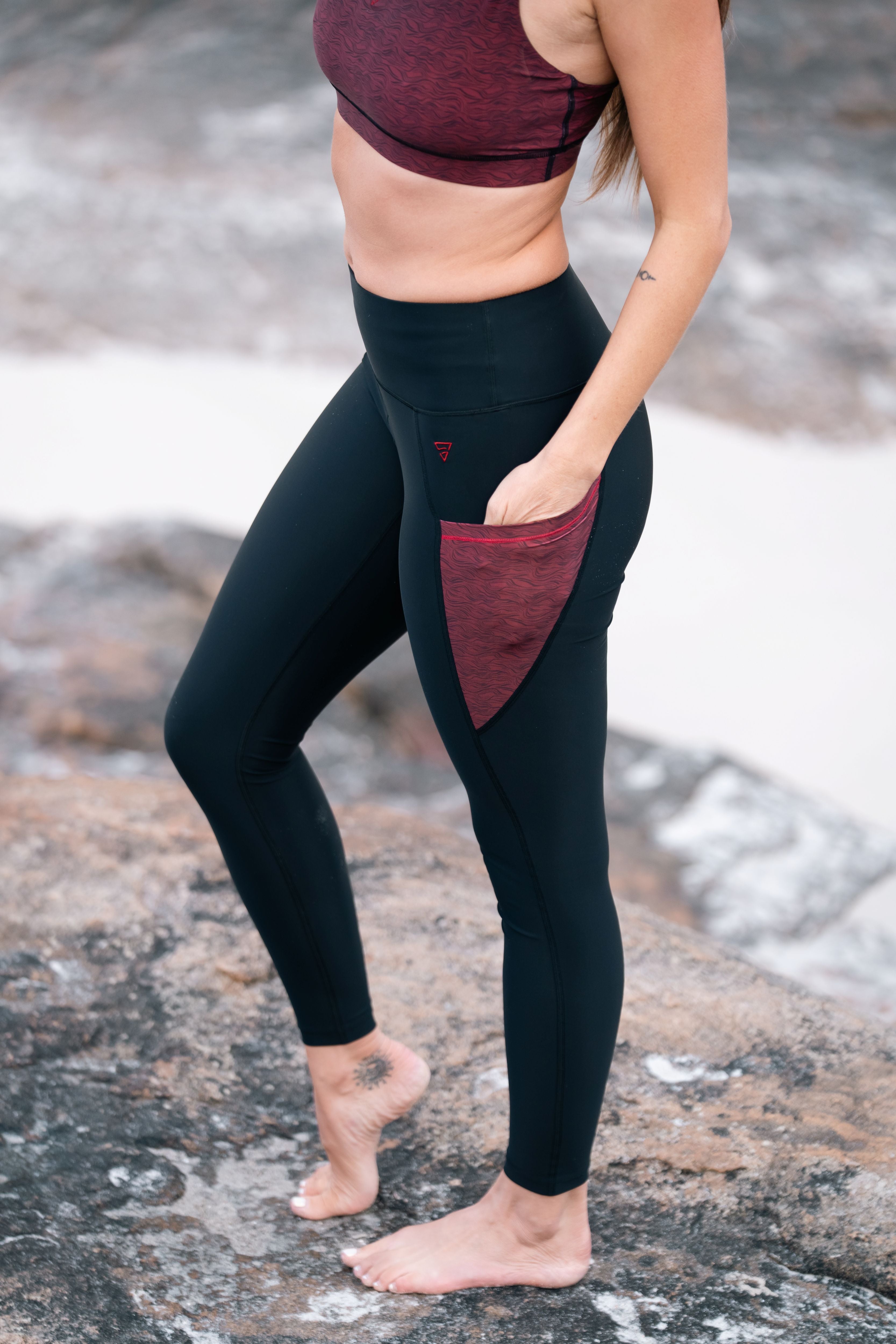GAYASKIN Vibrations legging long femme taille haute poches