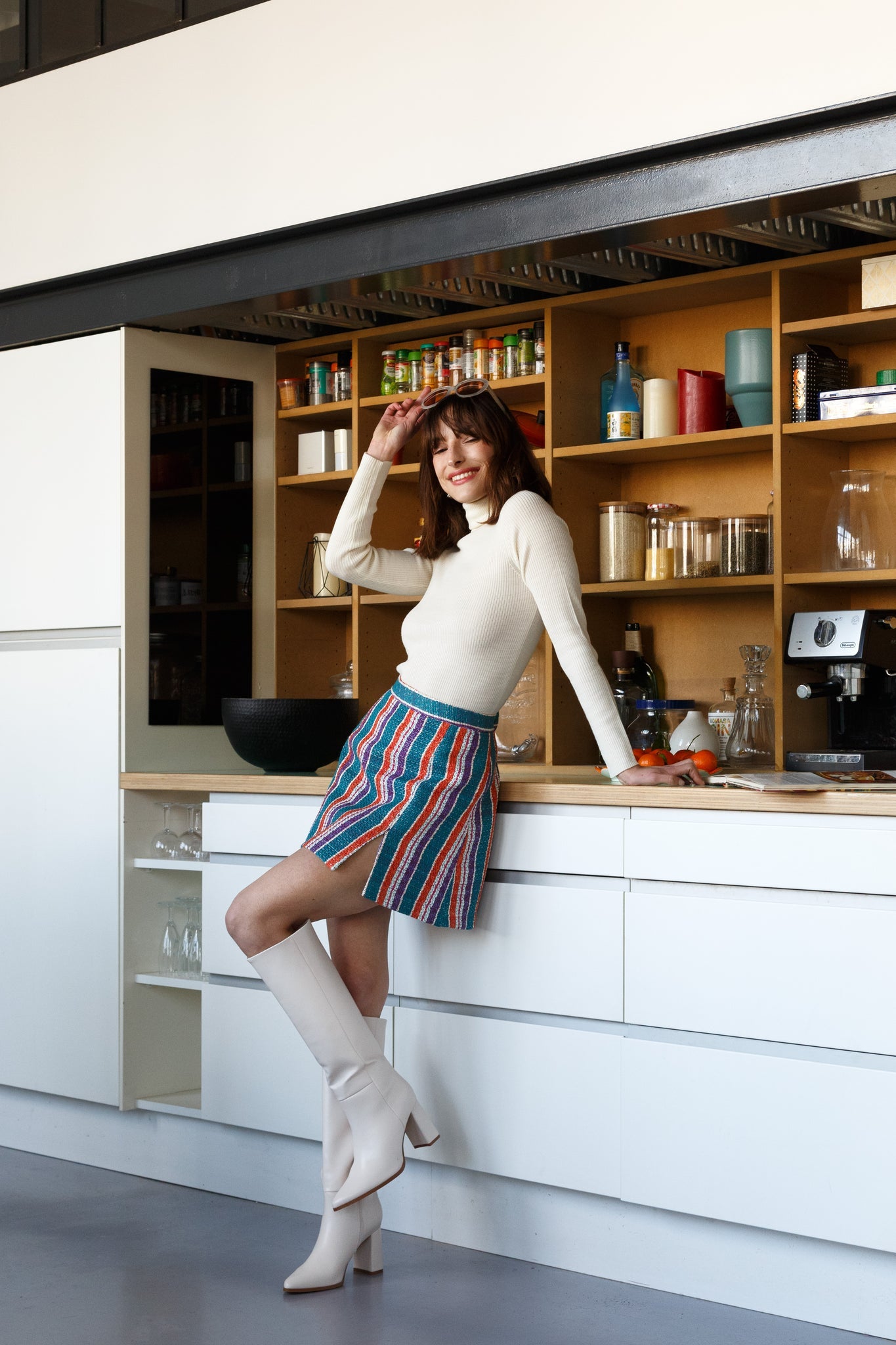 BOBO PARIS Les Bas Véra jupe tweed coton Taille S