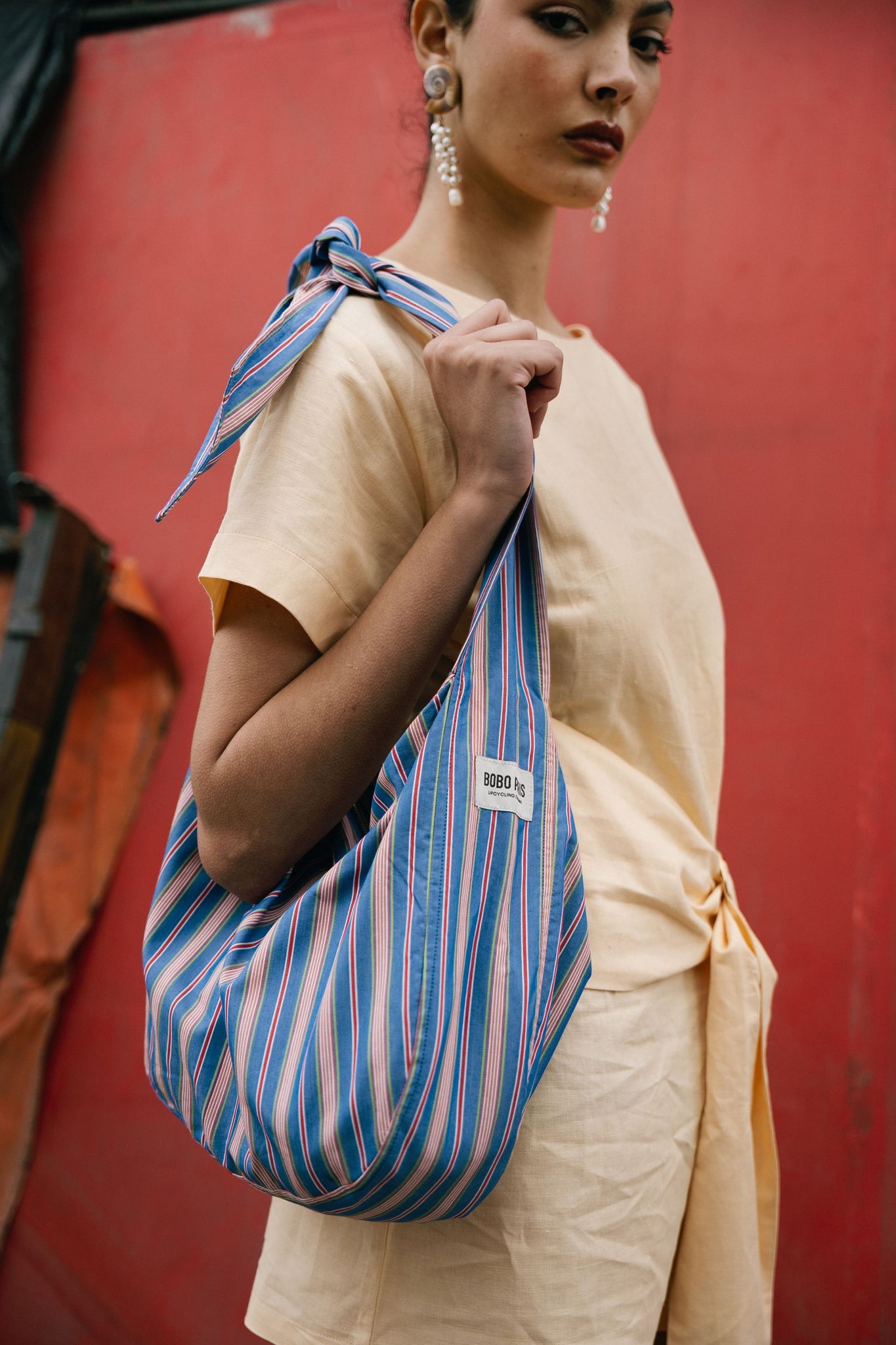 BOBO PARIS Sasha Sac à Nouer Rayures Multicolores