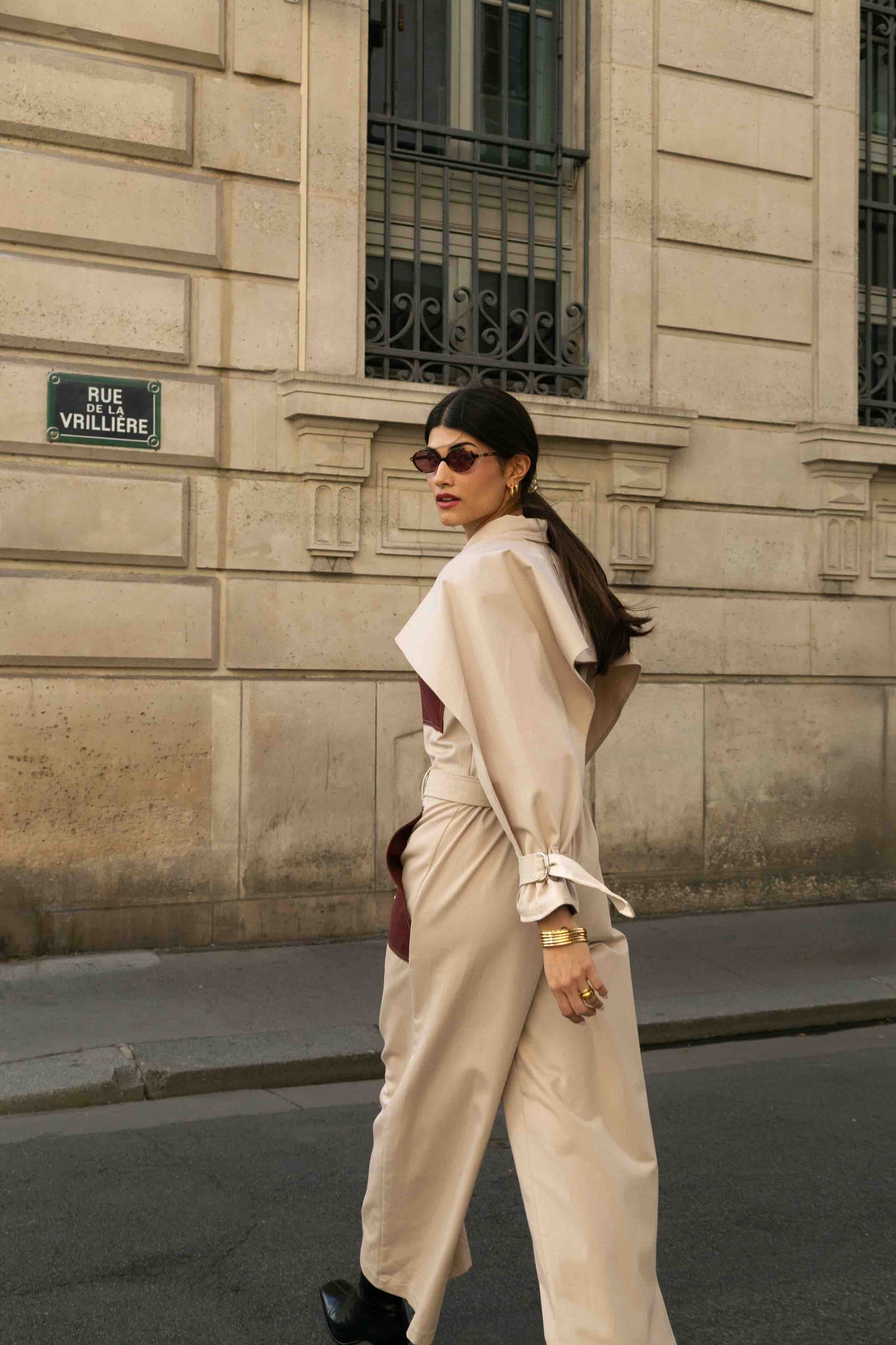 BOBO PARIS Jacqueline combinaison cape beige coton Taille S