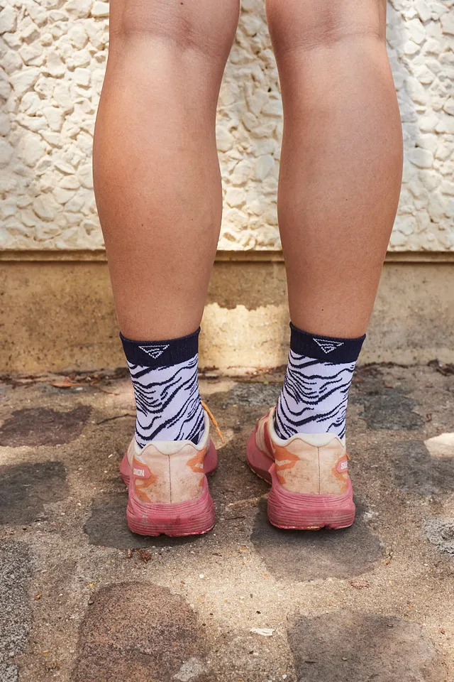 Gayaskin Vagues chaussettes sport femme mi-hautes respirantes