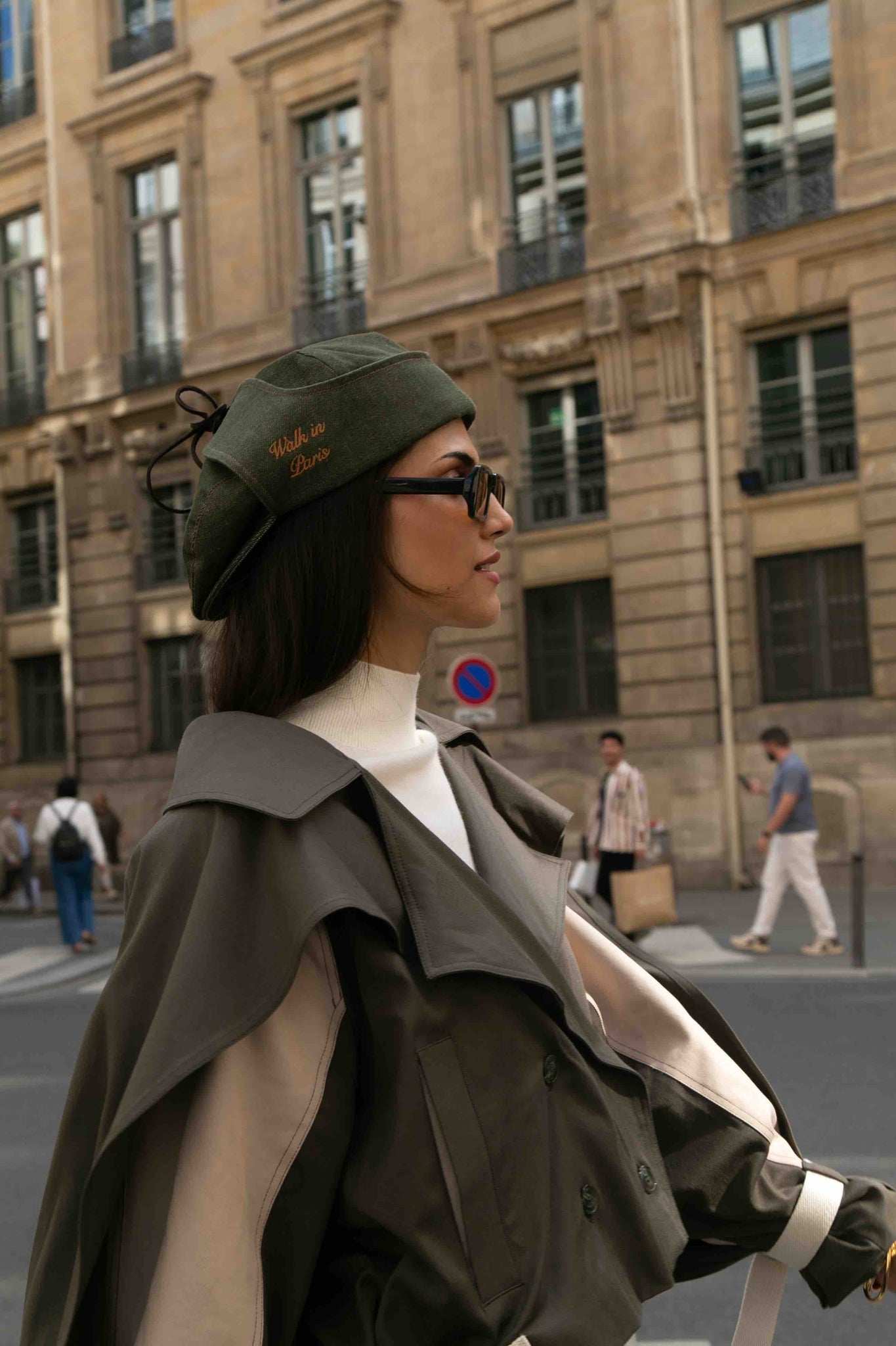 BOBO PARIS Anita trench court vert coton upcyclé