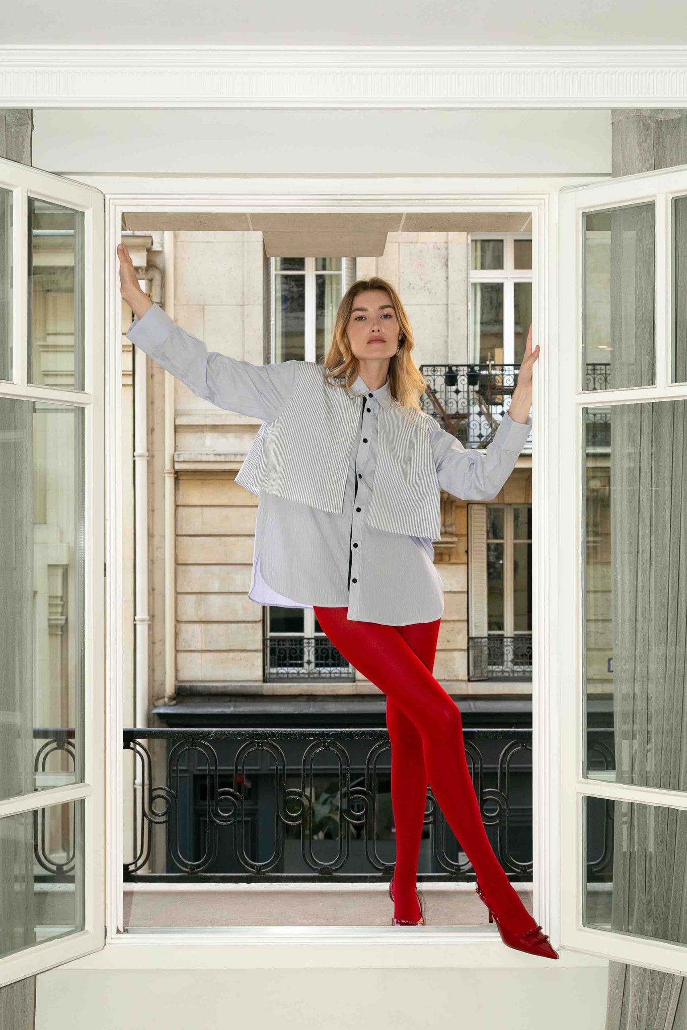 BOBO PARIS Vicky chemise superposition rayures coton oversize