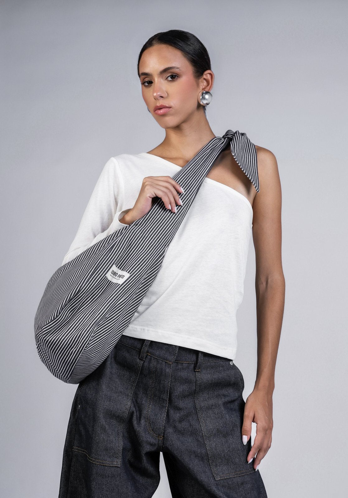 Bobo Paris Accessoires sac Sasha denim rayé bleu taille unique