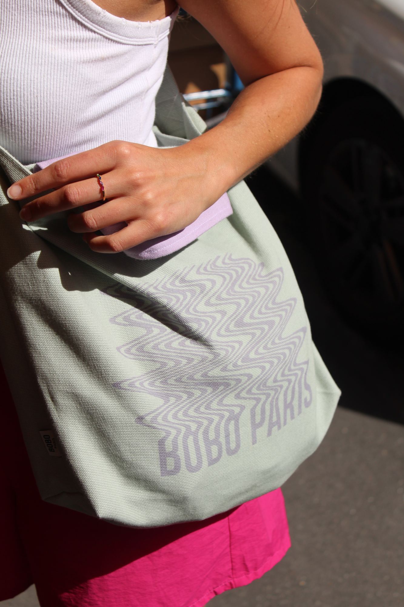BOBO PARIS Bobo sac vert clair coton épais