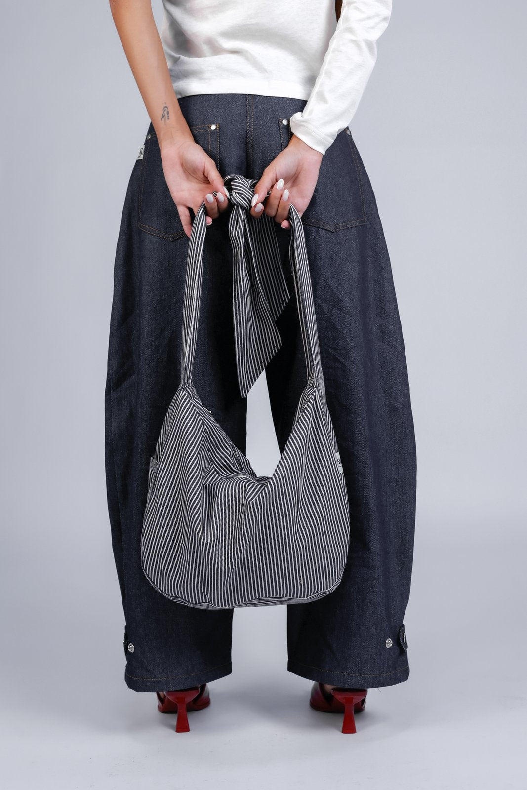 Bobo Paris Accessoires sac Sasha denim rayé bleu taille unique
