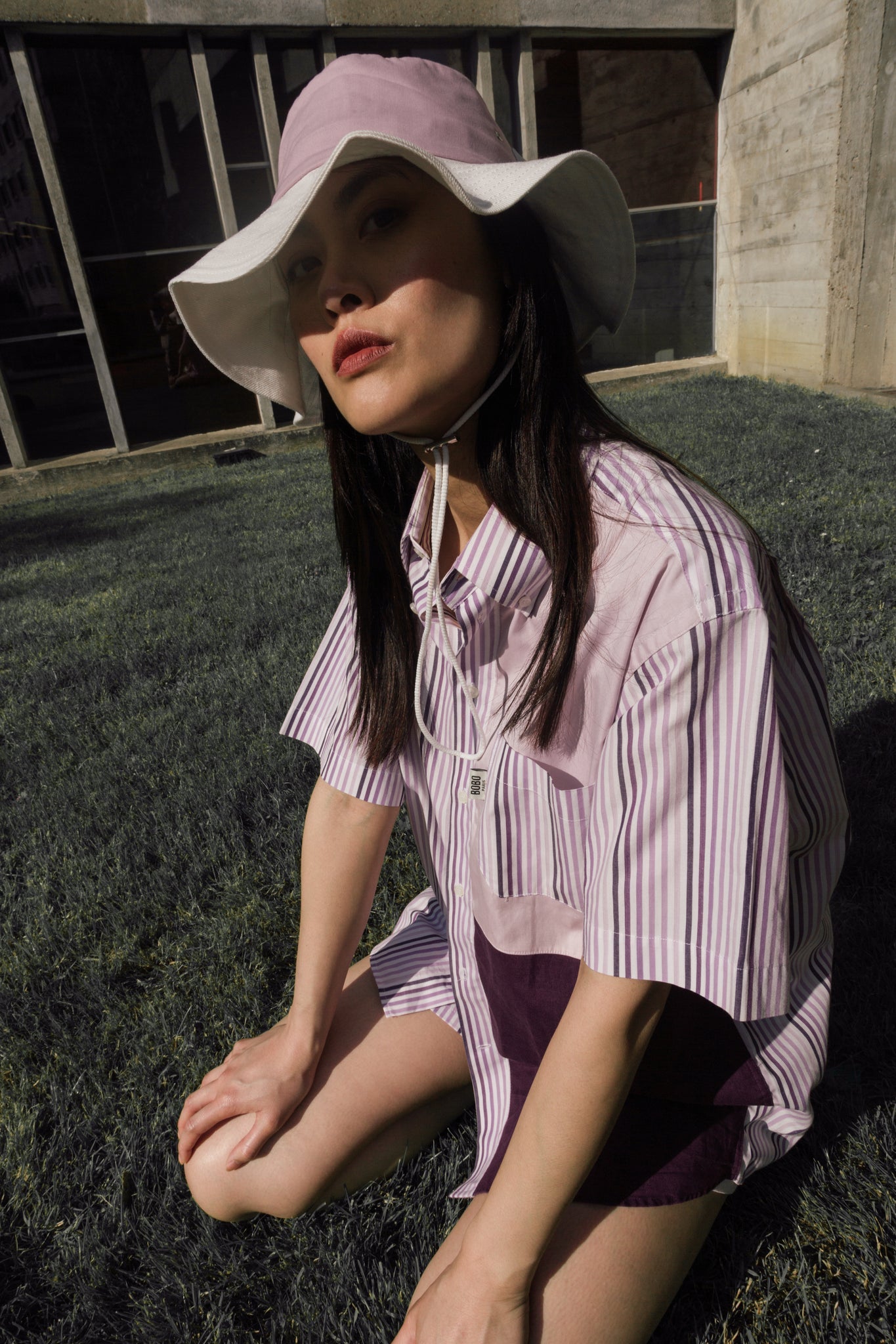 BOBO PARIS Oasis bob coton bicolore Lilas