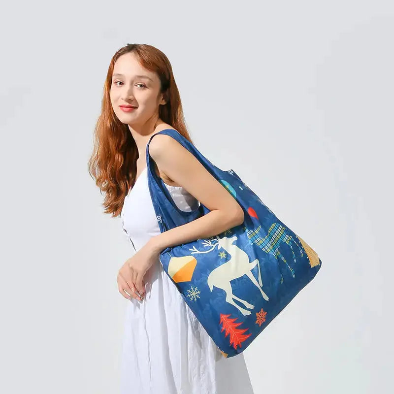 Envirosax Cerfs de Noël sac courses cadeau polyester