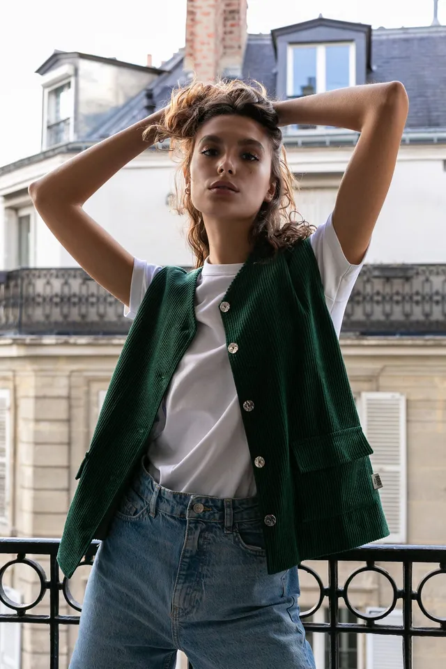 BOBO PARIS Bobby gilet velours côtelé coton upcyclé