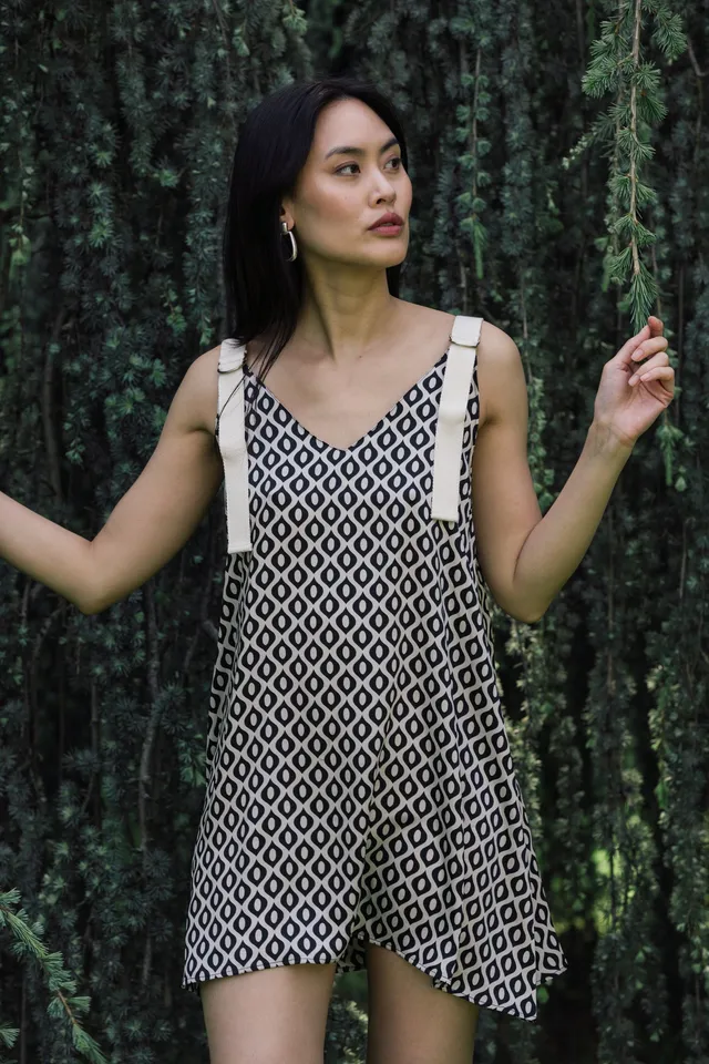BOBO PARIS Louna robe courte chasuble viscose upcyclée