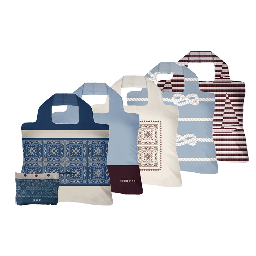Envirosax Porto Soleil lot 5 sacs courses pliables polyester
