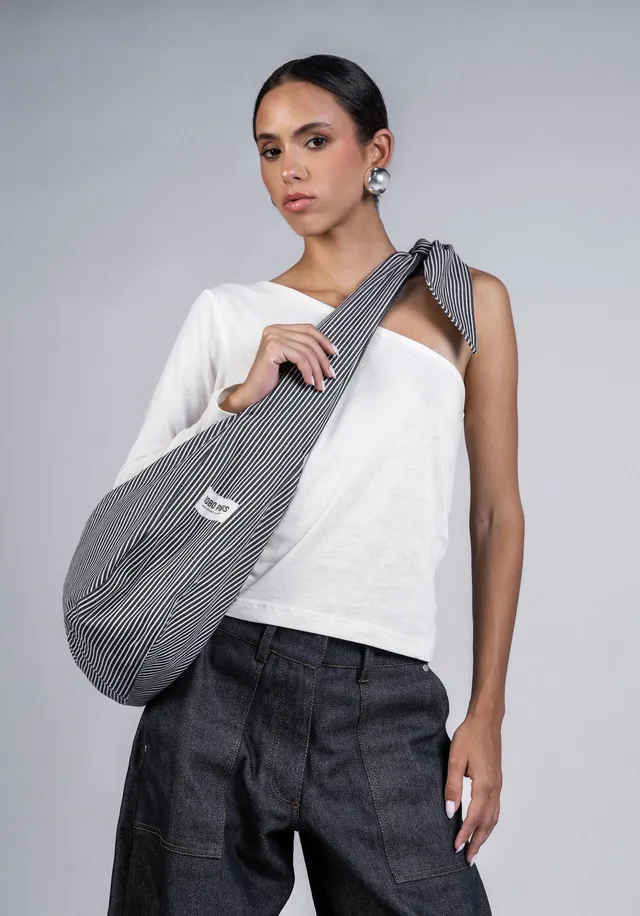 Bobo Paris Accessoires sac Sasha denim rayé bleu taille unique
