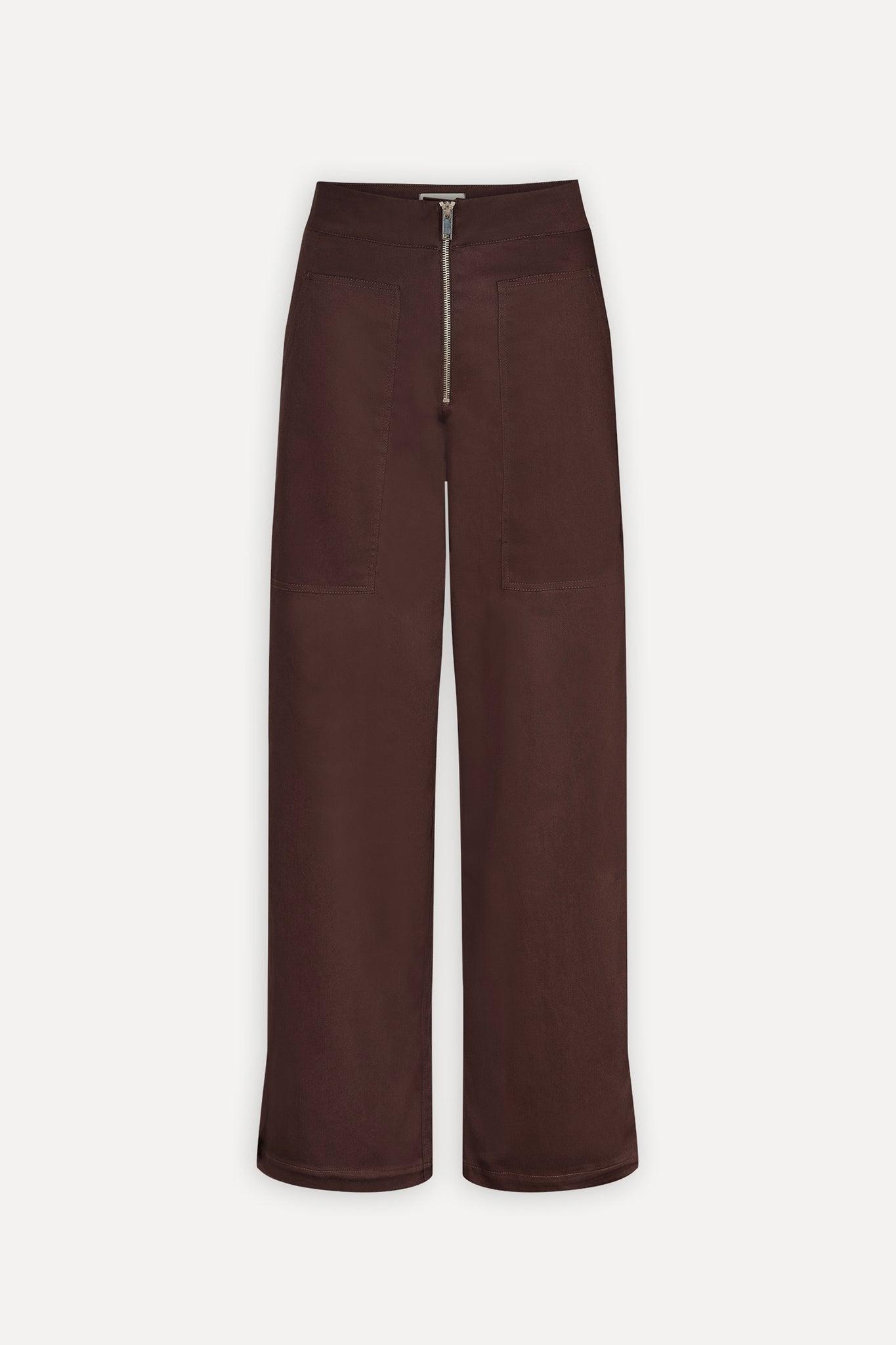 BOBO PARIS Ivy pantalon taille haute marron 7/8