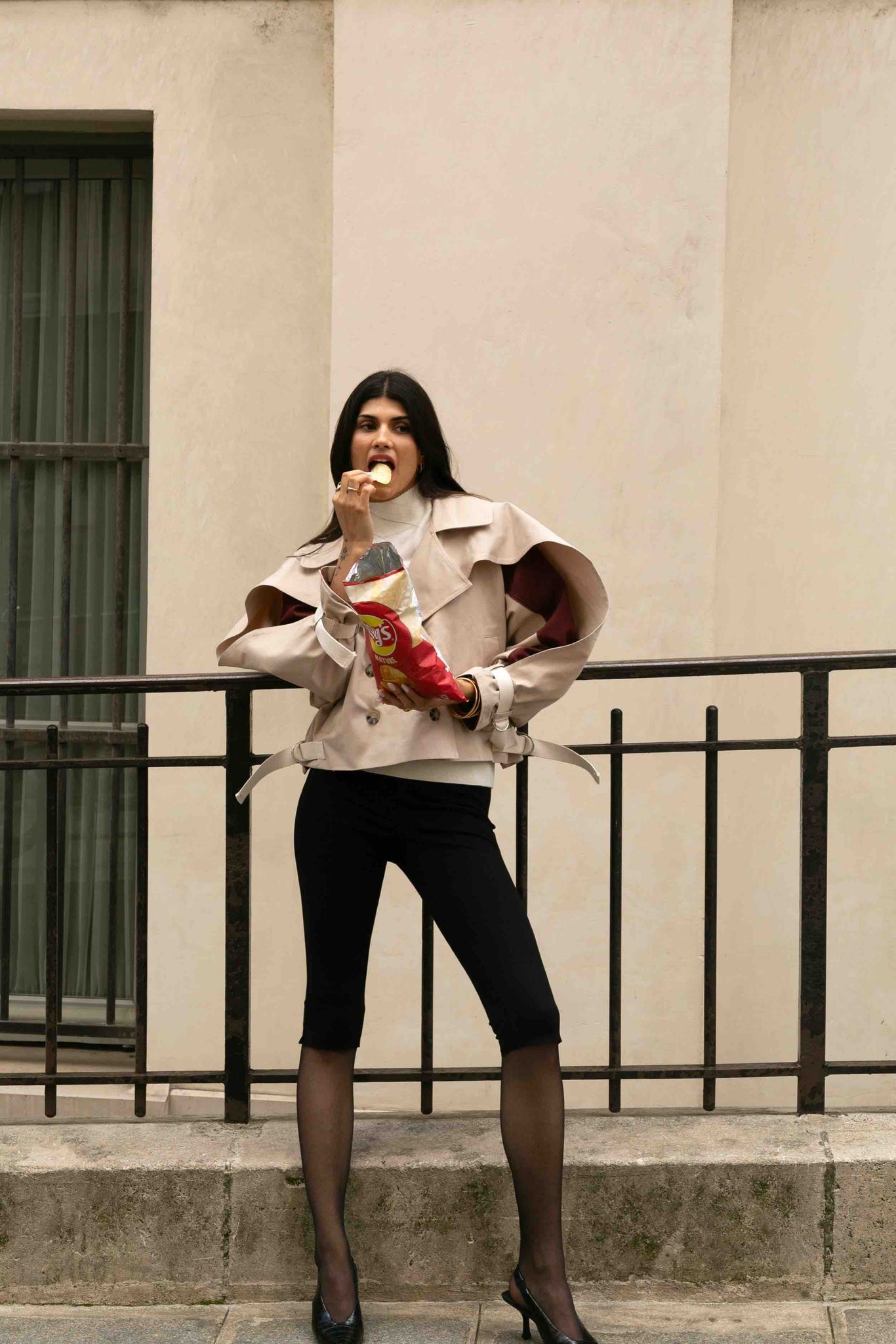 BOBO PARIS Anita trench court beige coton croisé