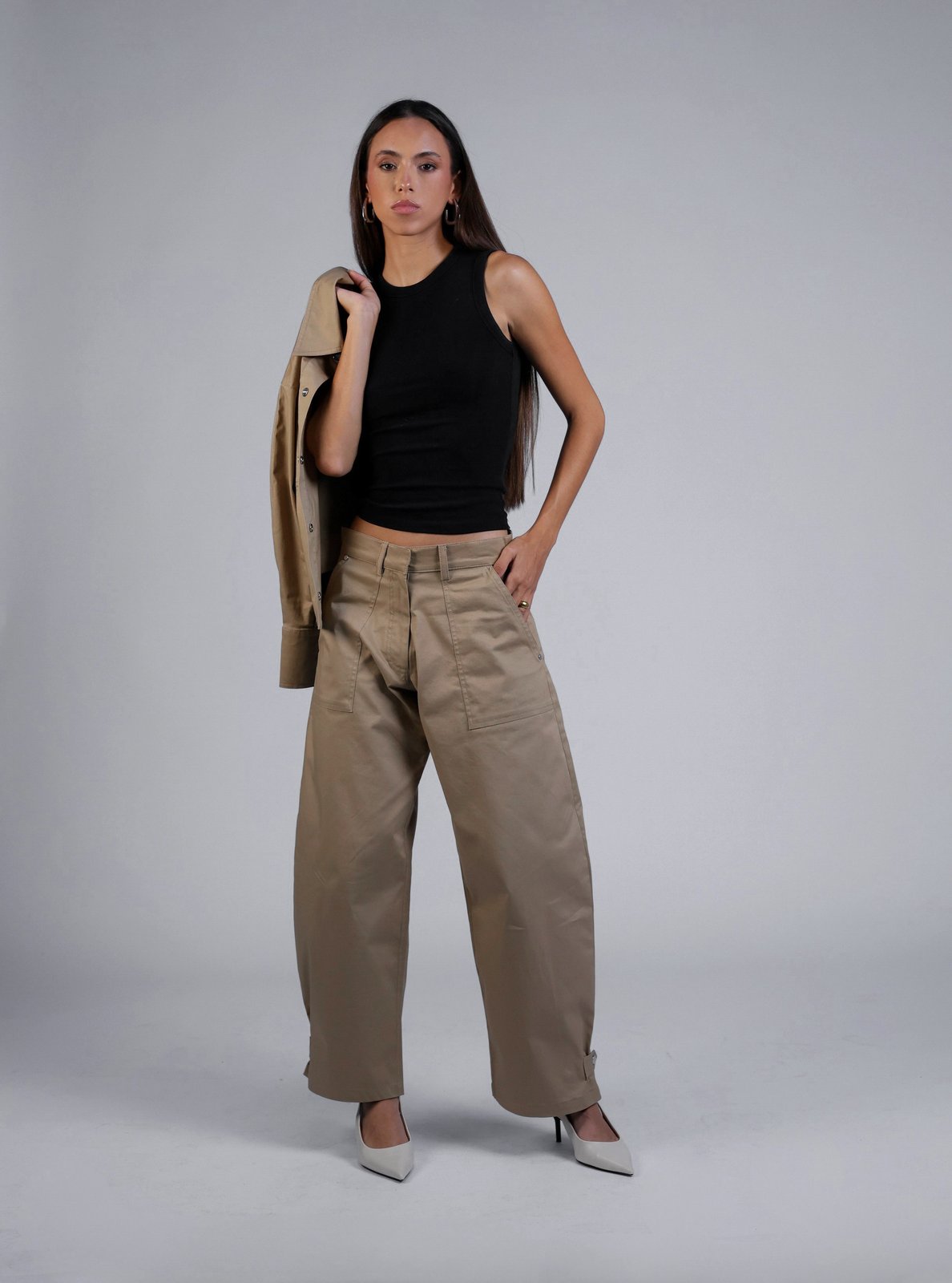BOBO PARIS Léon pantalon ballon beige coton