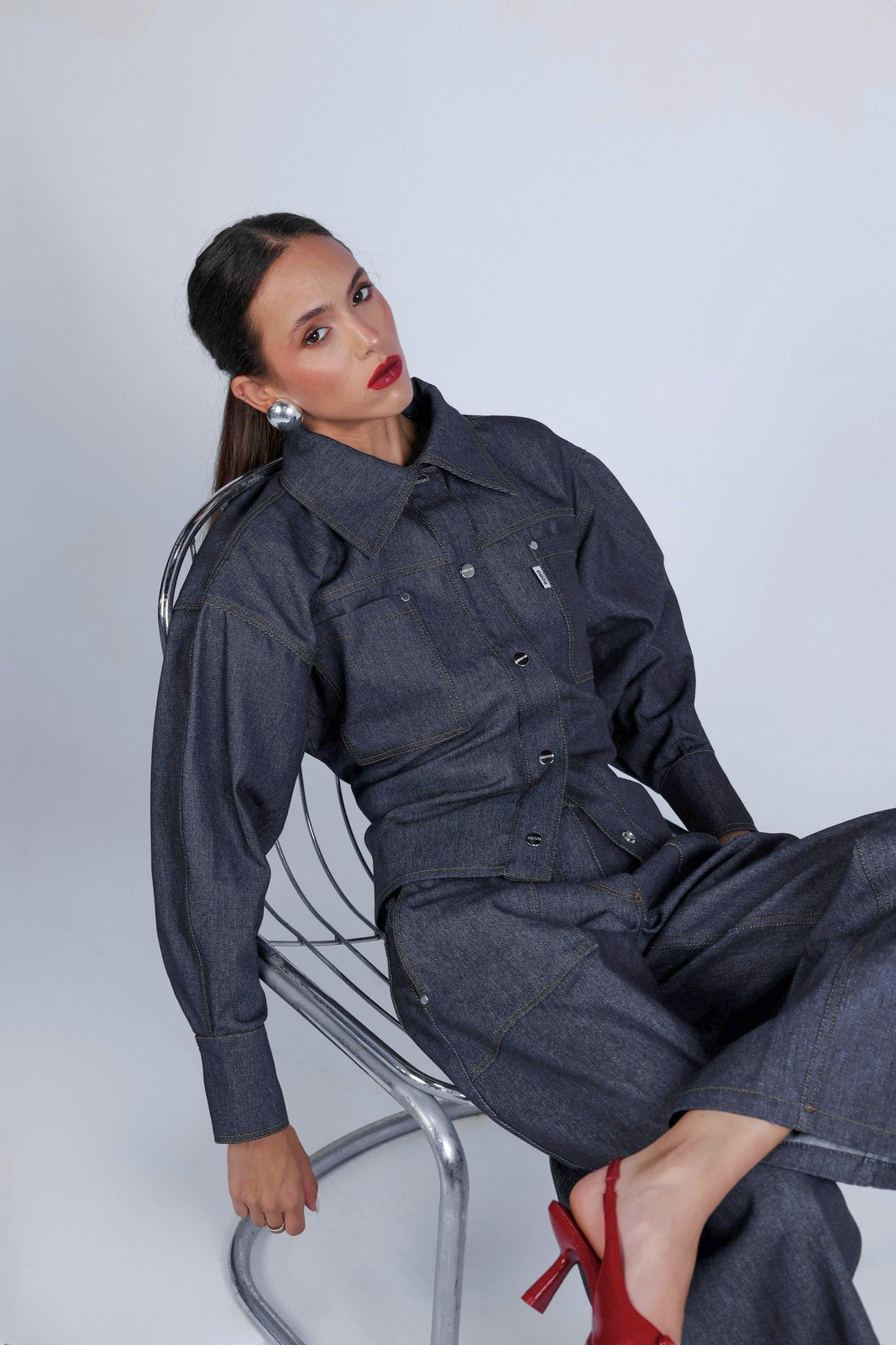 Bobo Paris Léon veste jean cintrée bleue M