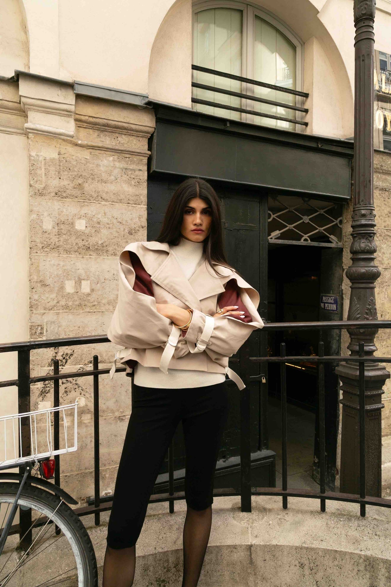 BOBO PARIS Anita trench court beige coton croisé