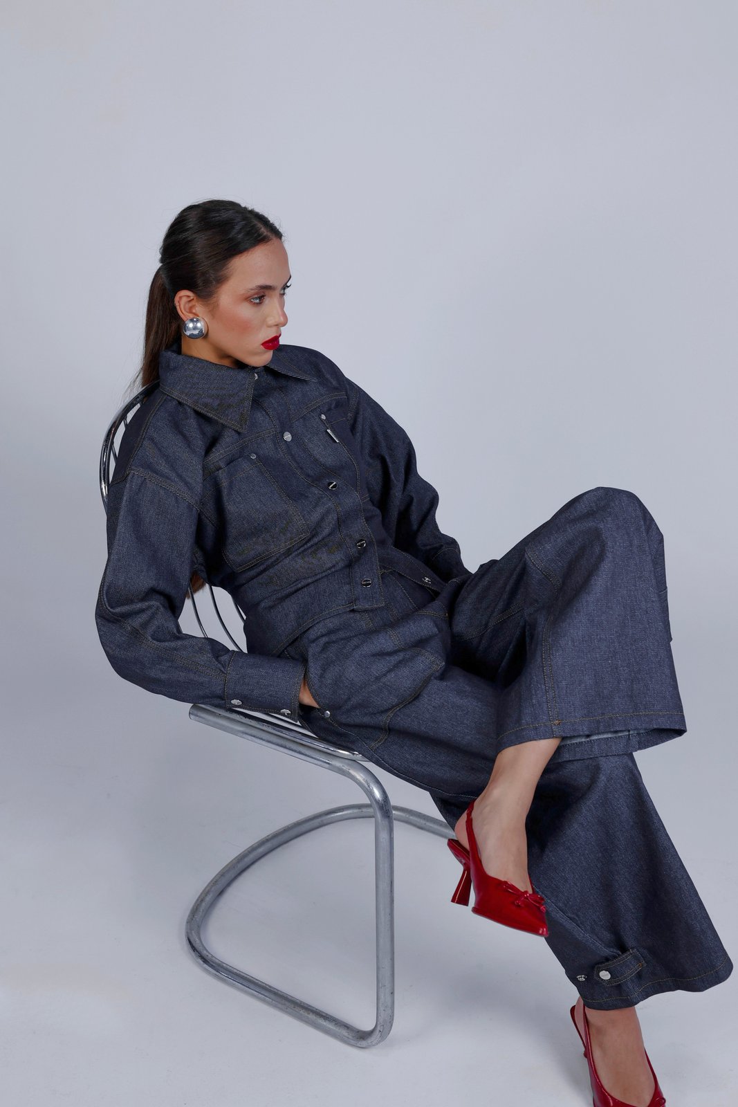 Bobo Paris Léon veste jean cintrée bleue M