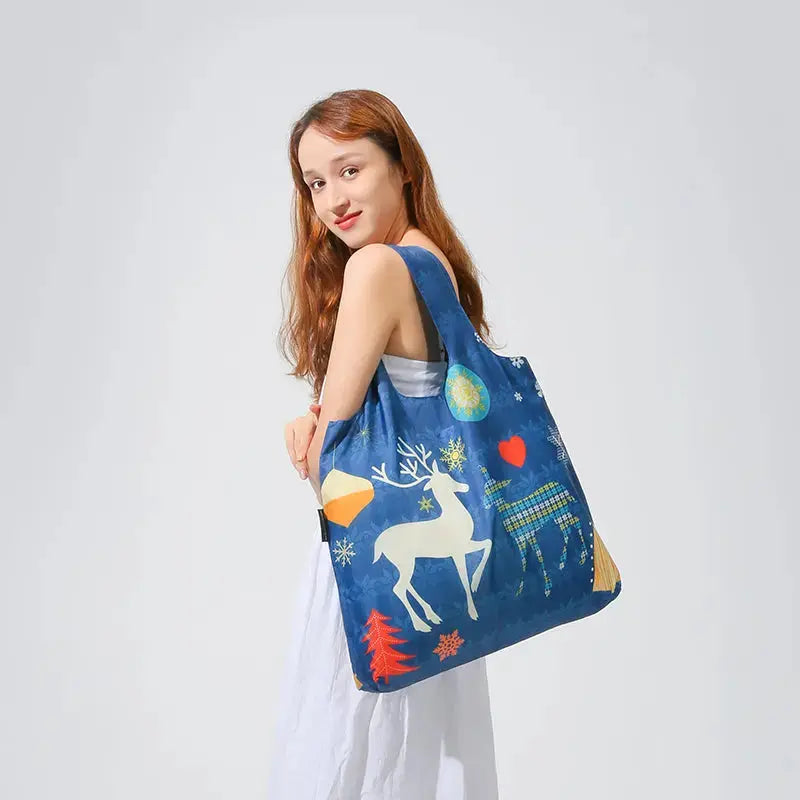 Envirosax Cerfs de Noël sac courses cadeau polyester