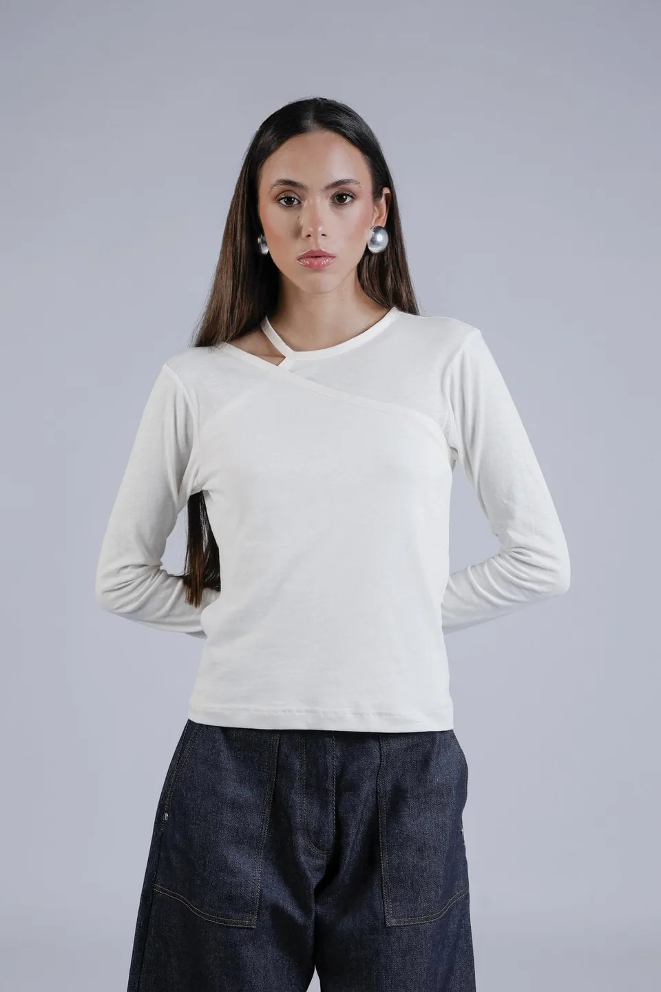 BOBO PARIS Louise duo tops asymétriques blanc coton