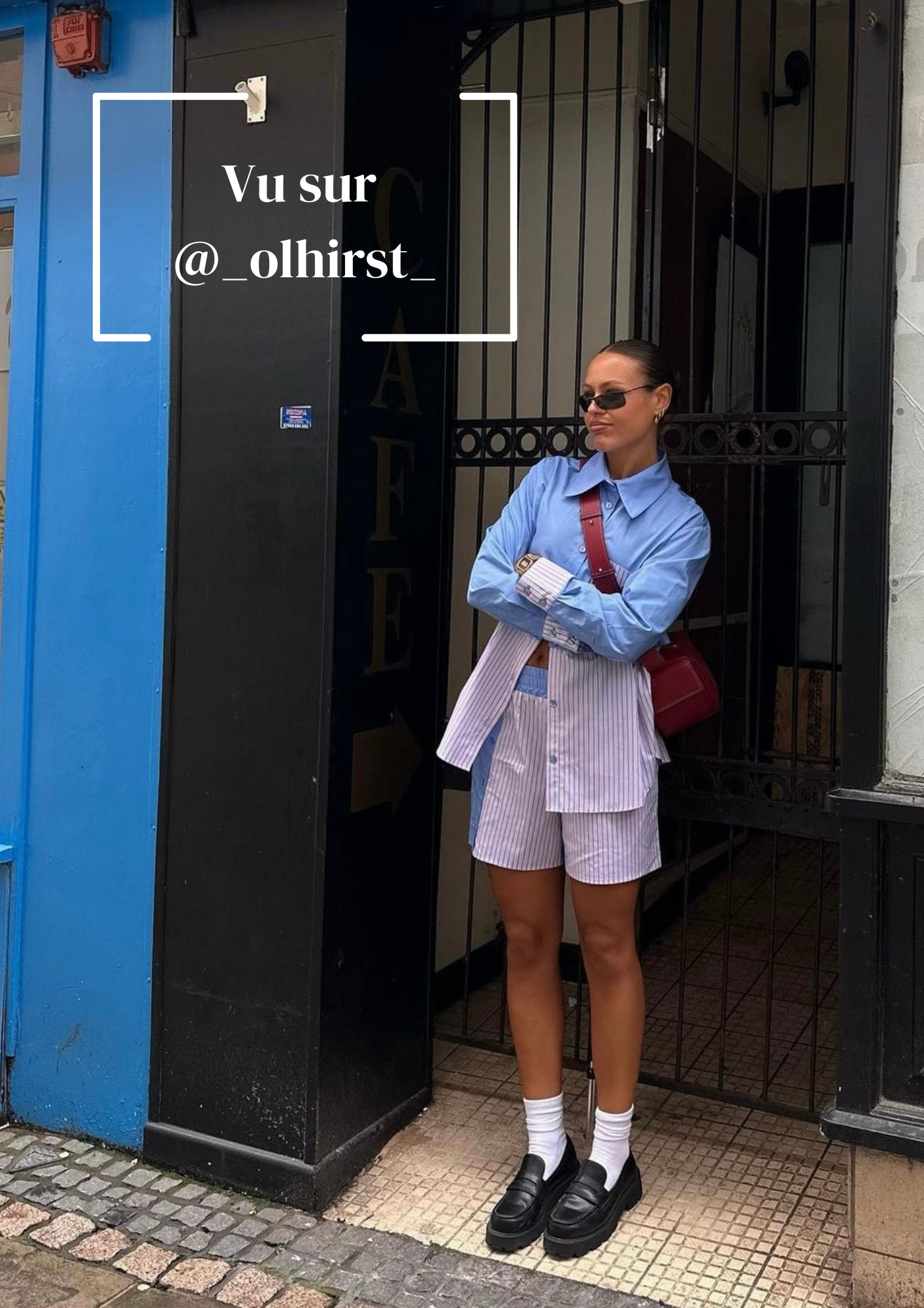 BOBO PARIS Andréa chemise 2 en 1 bleue coton