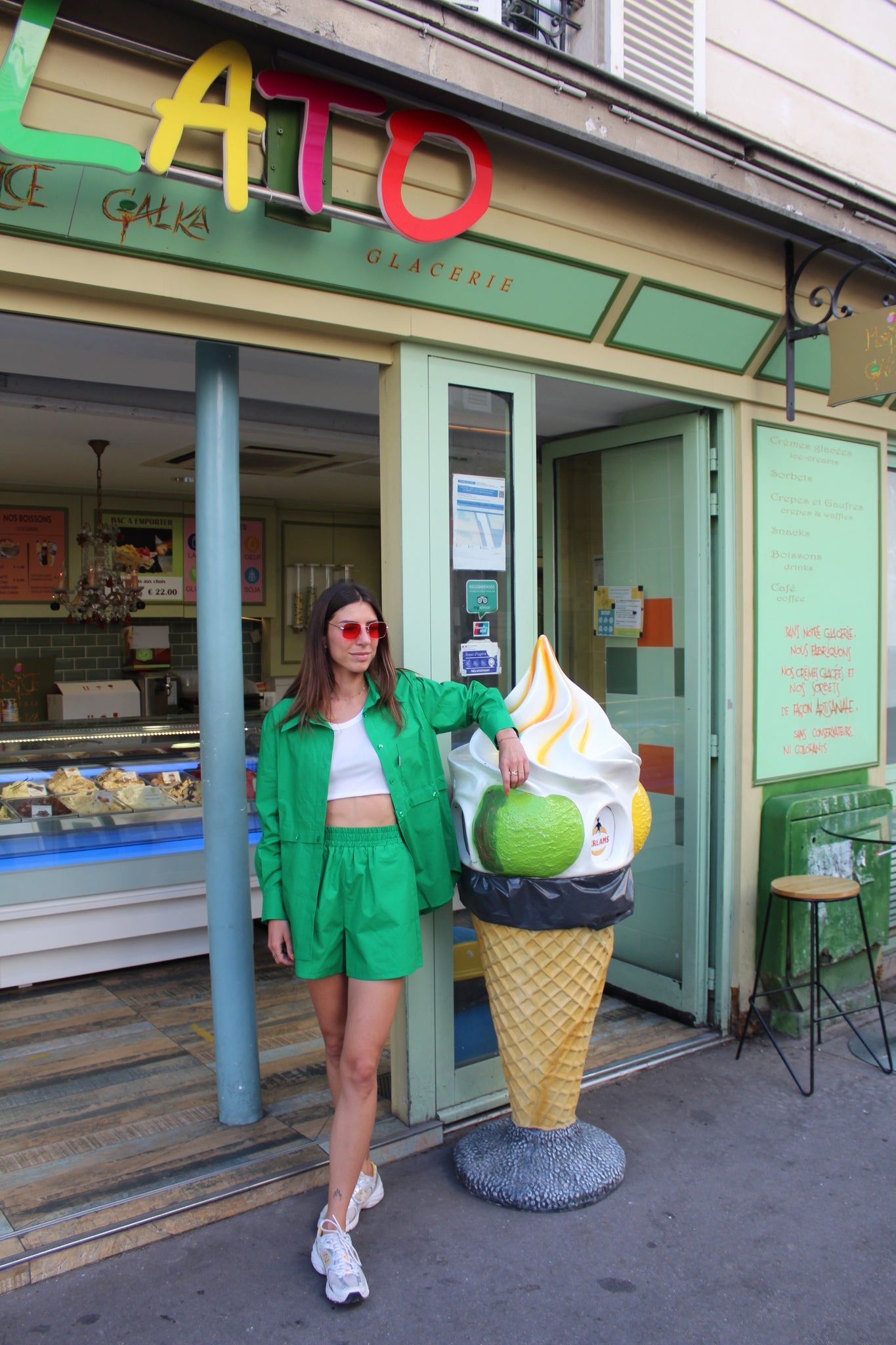 BOBO PARIS Chiara Chemise 2 en 1 Verte 100% coton