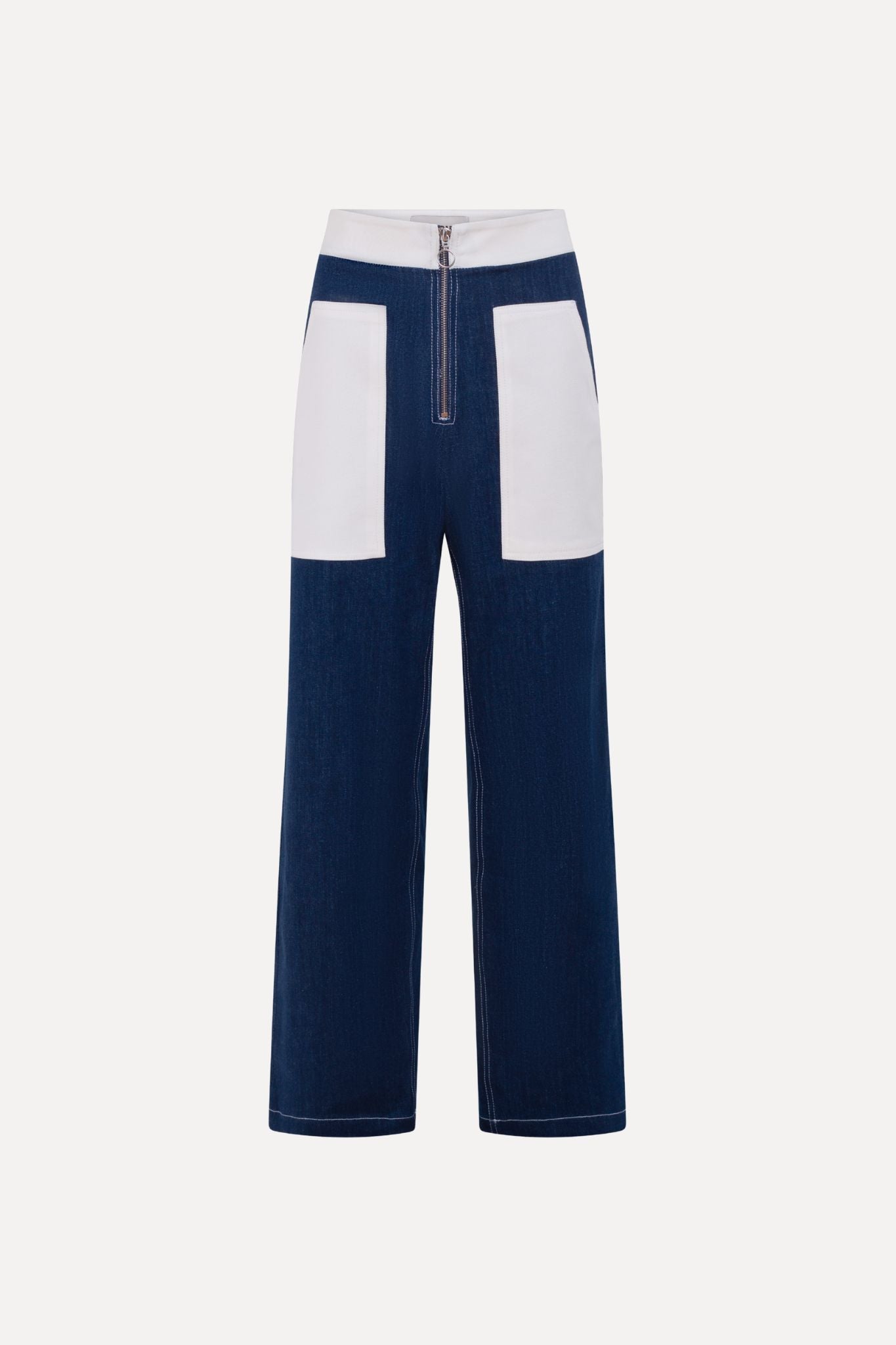 BOBO PARIS Bourgogne pantalon jean bicolore femme