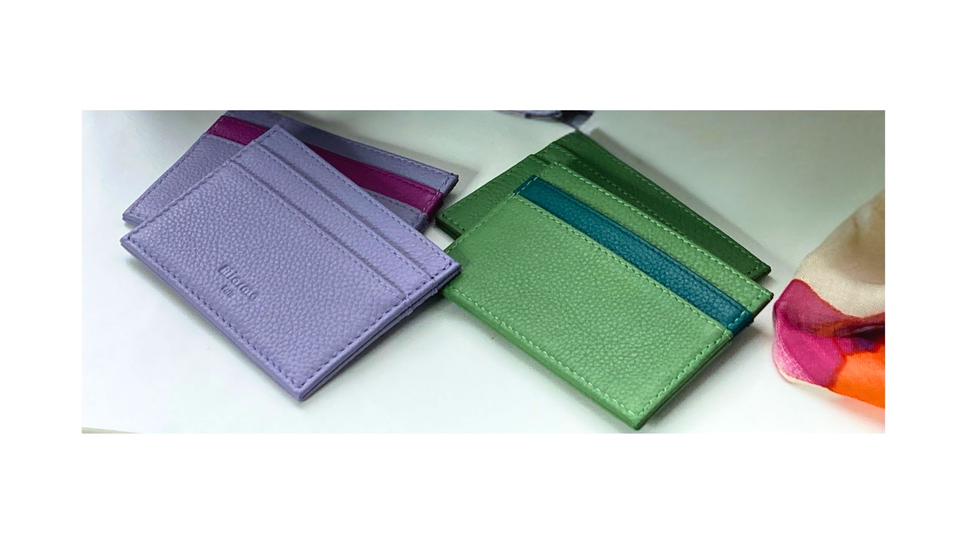 MIARMA Parrot porte-cartes cuir bicolore leftovers