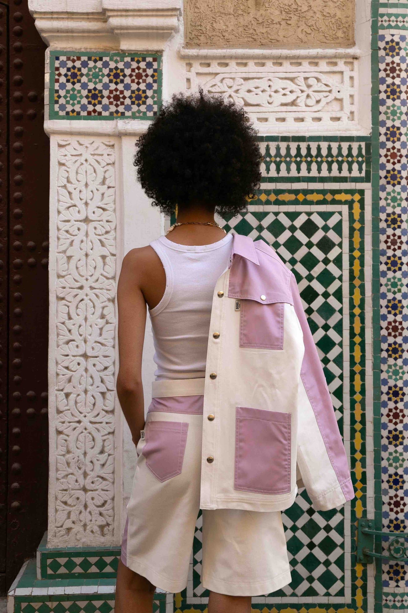 BOBO PARIS Gauthier veste en jean lilas coton unisexe
