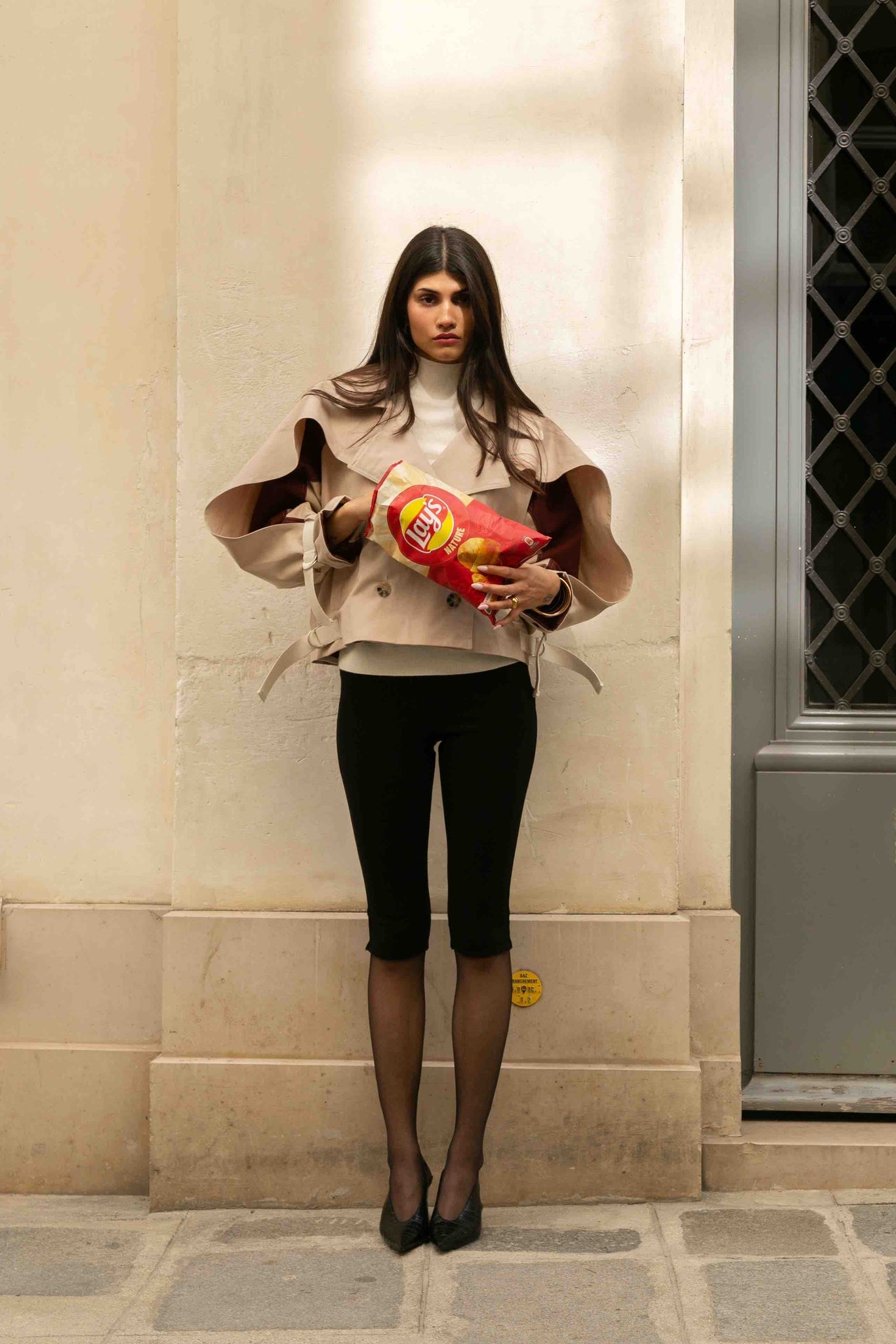BOBO PARIS Anita trench court beige coton croisé