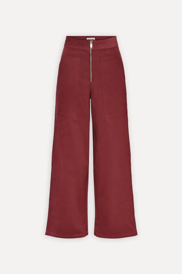 BOBO PARIS Ivy pantalon taille haute bordeaux M