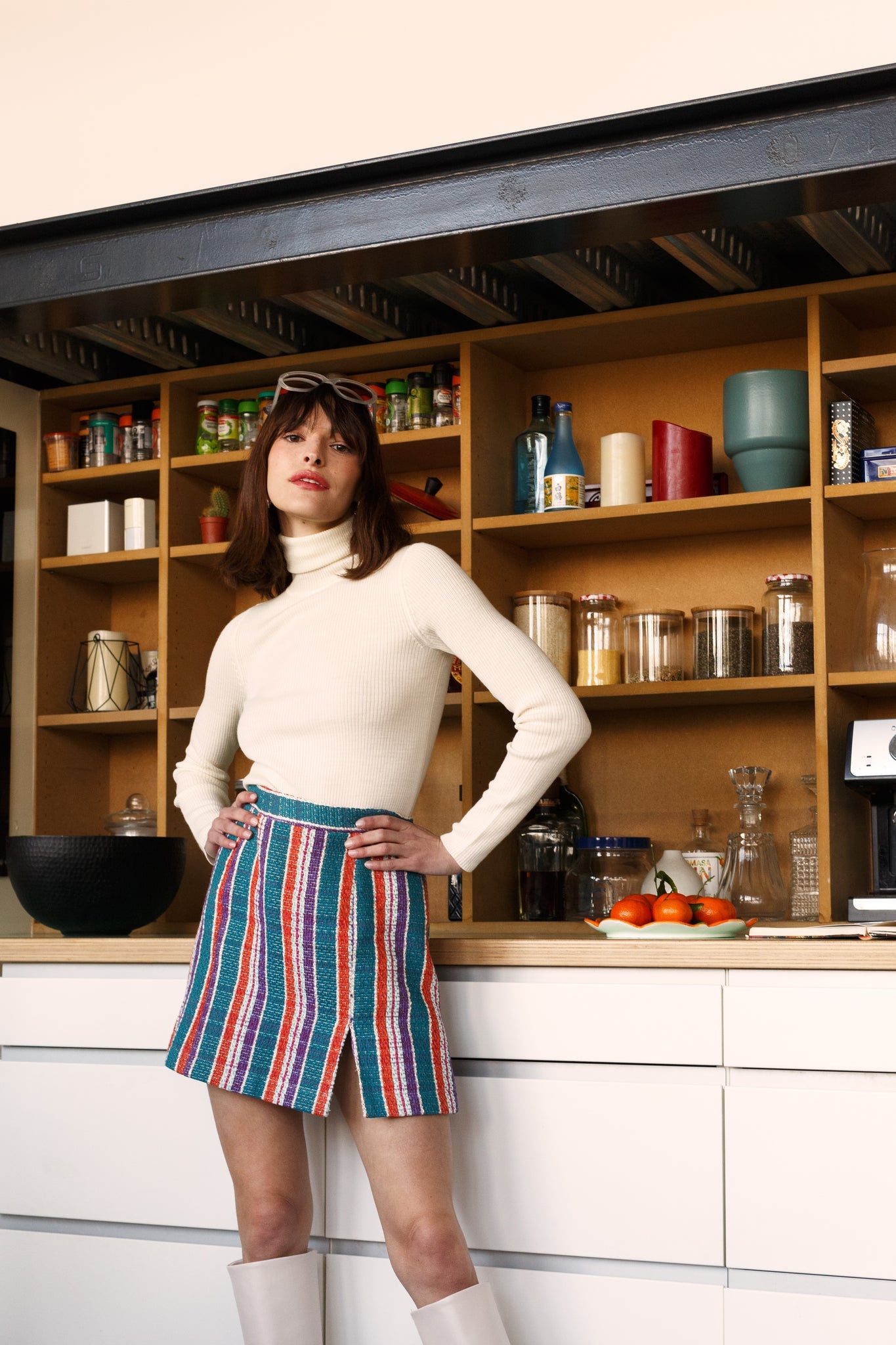 BOBO PARIS Les Bas Véra jupe tweed coton Taille S