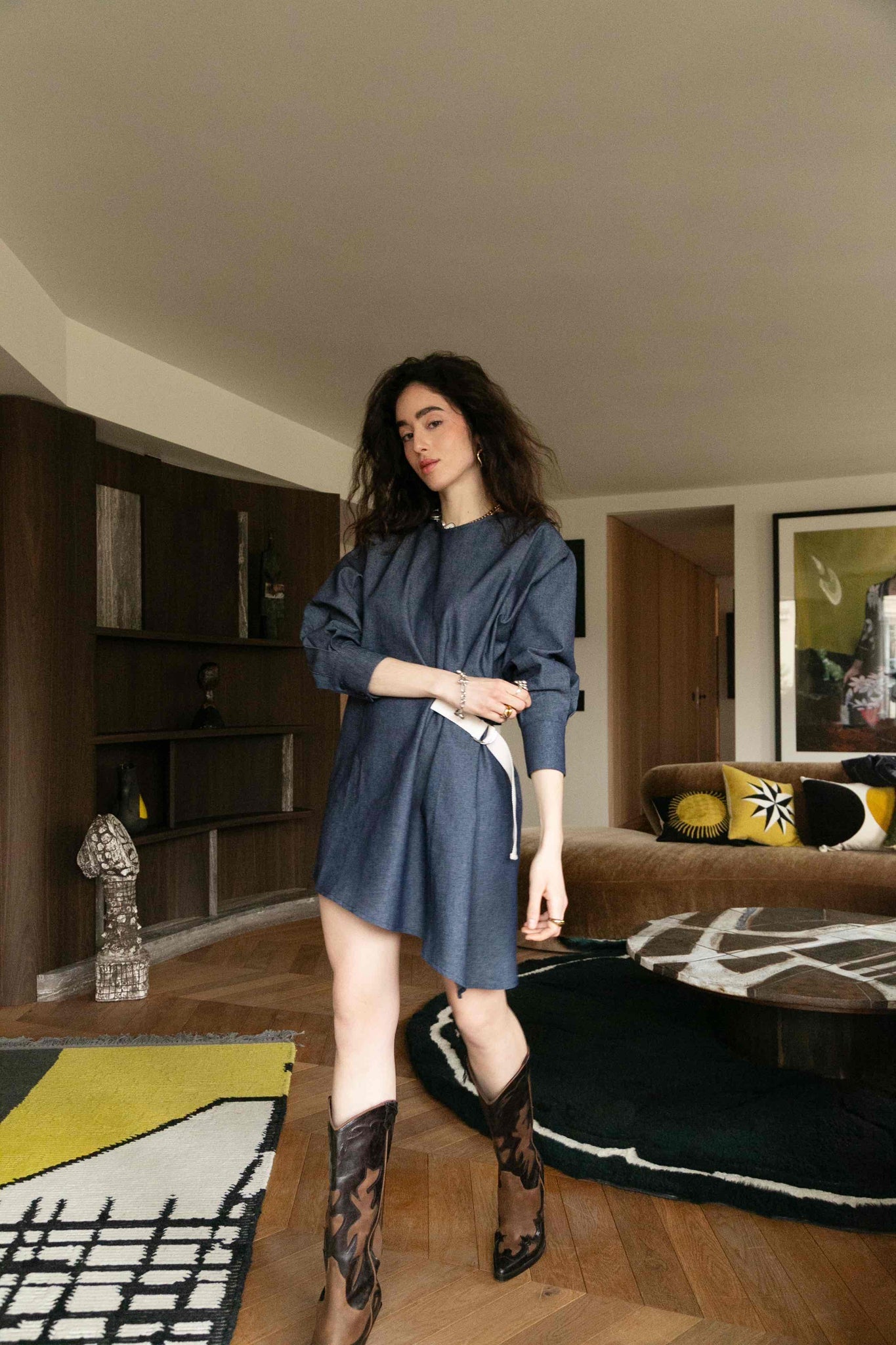 BOBO PARIS Paloma robe manches longues denim coton S/M